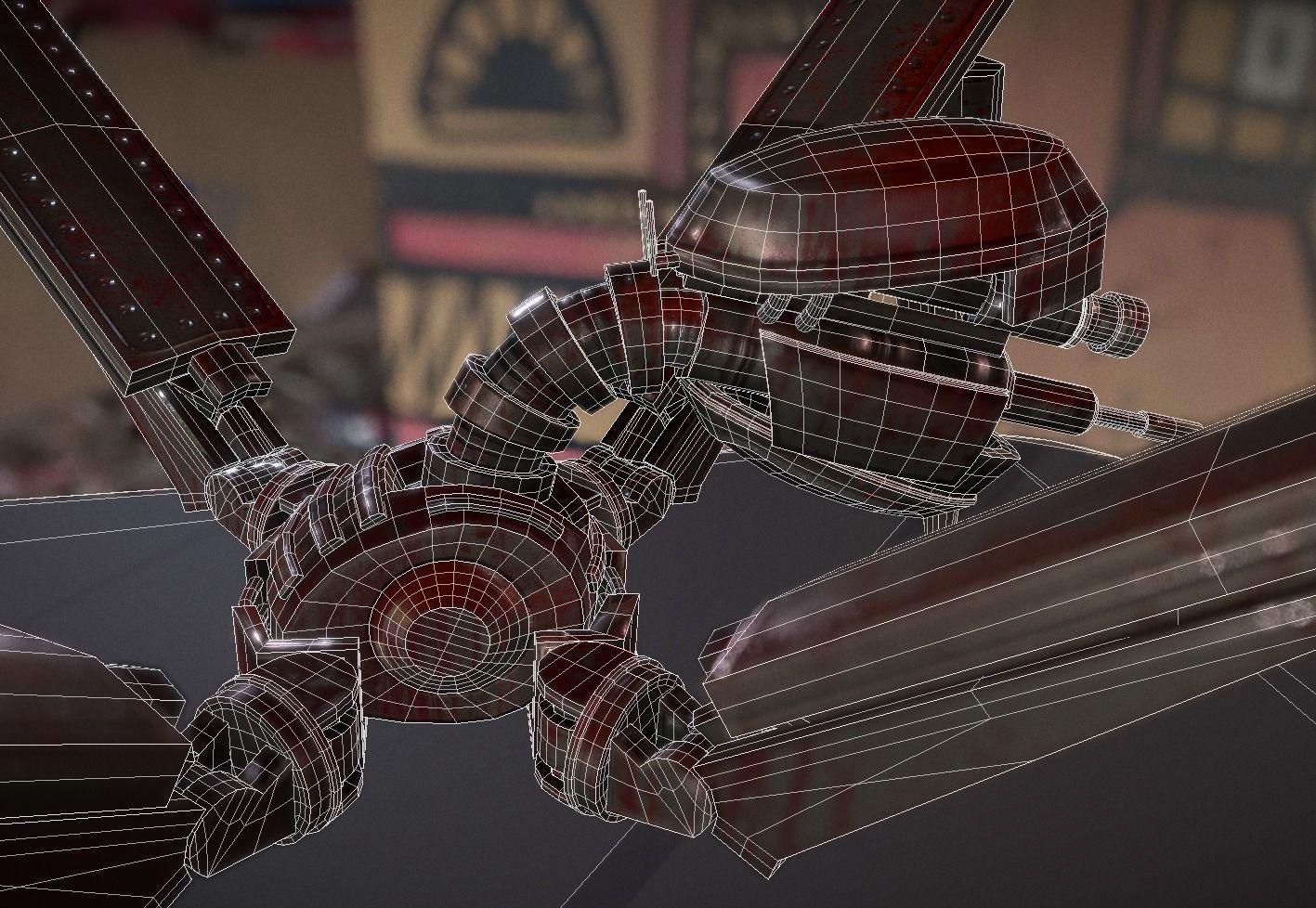 Bloody Gun Bot Low-poly 3D model_15