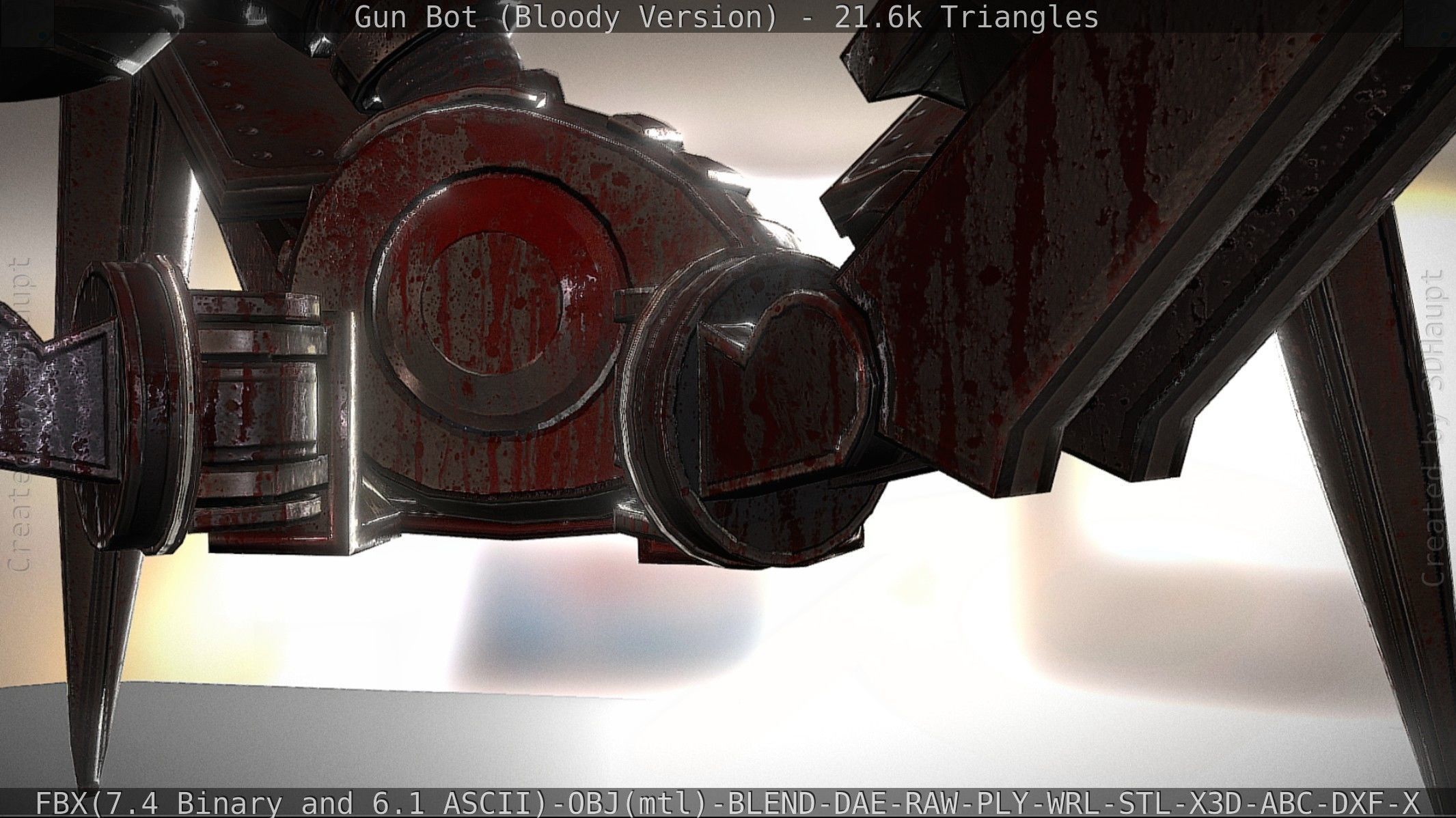 Bloody Gun Bot Low-poly 3D model_24