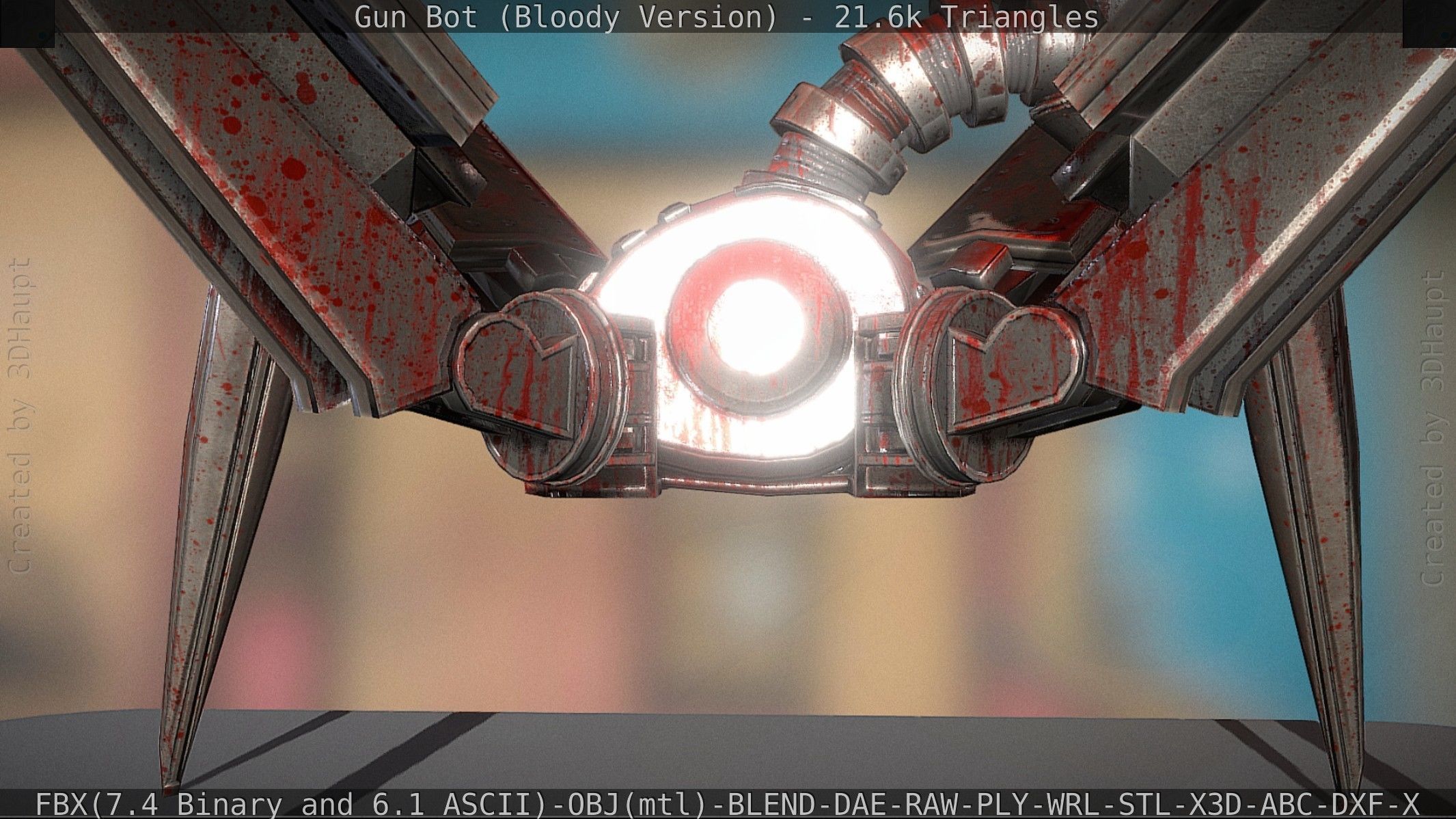Bloody Gun Bot Low-poly 3D model_20