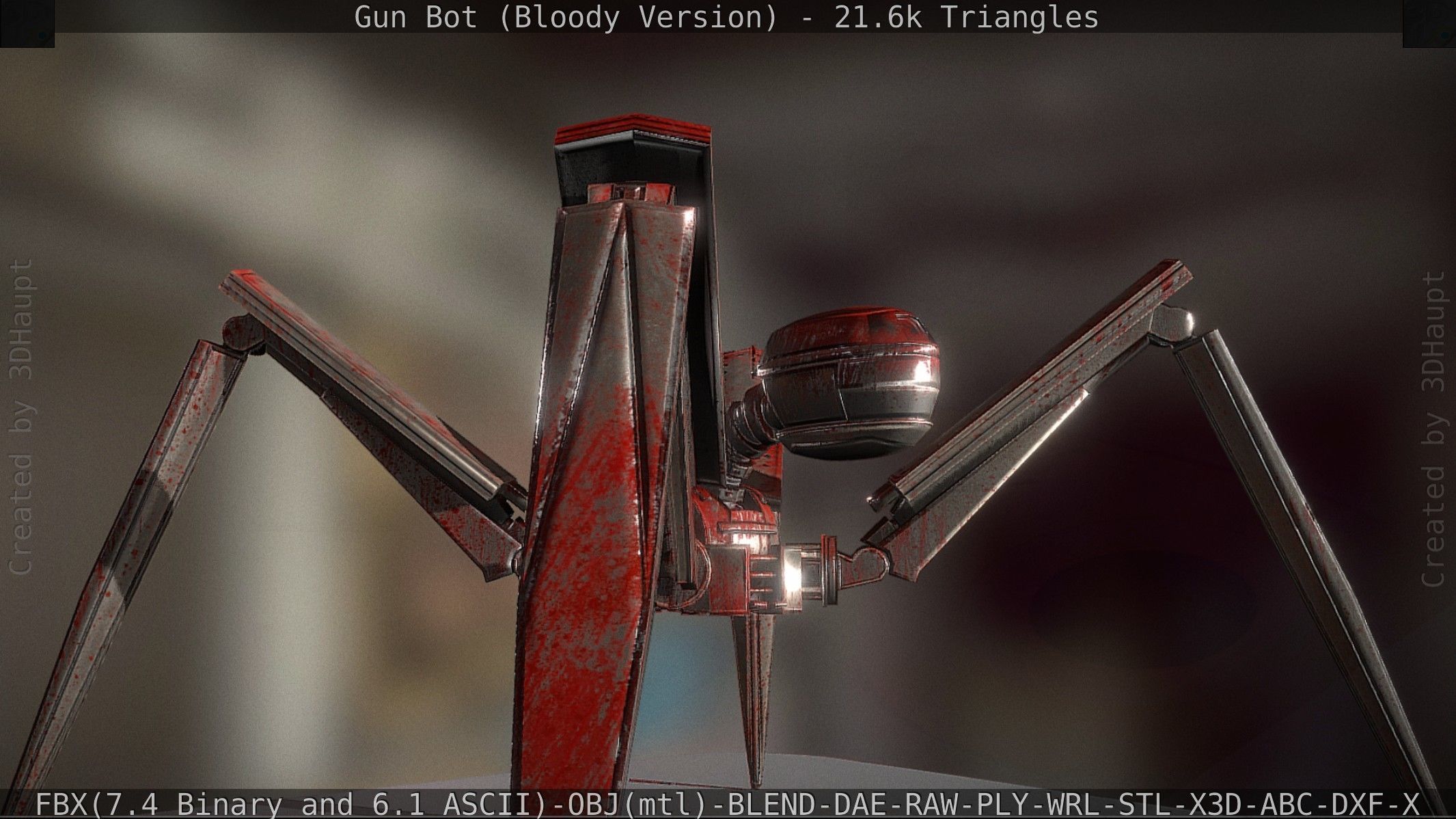 Bloody Gun Bot Low-poly 3D model_31