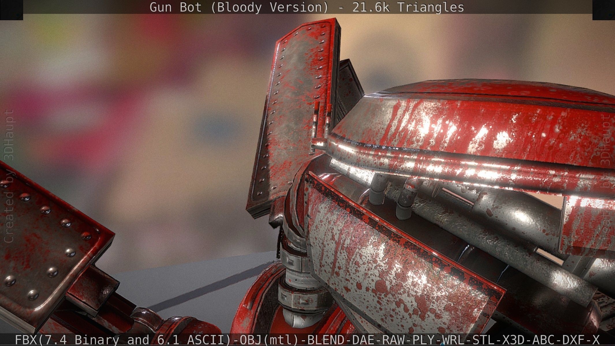 Bloody Gun Bot Low-poly 3D model_89