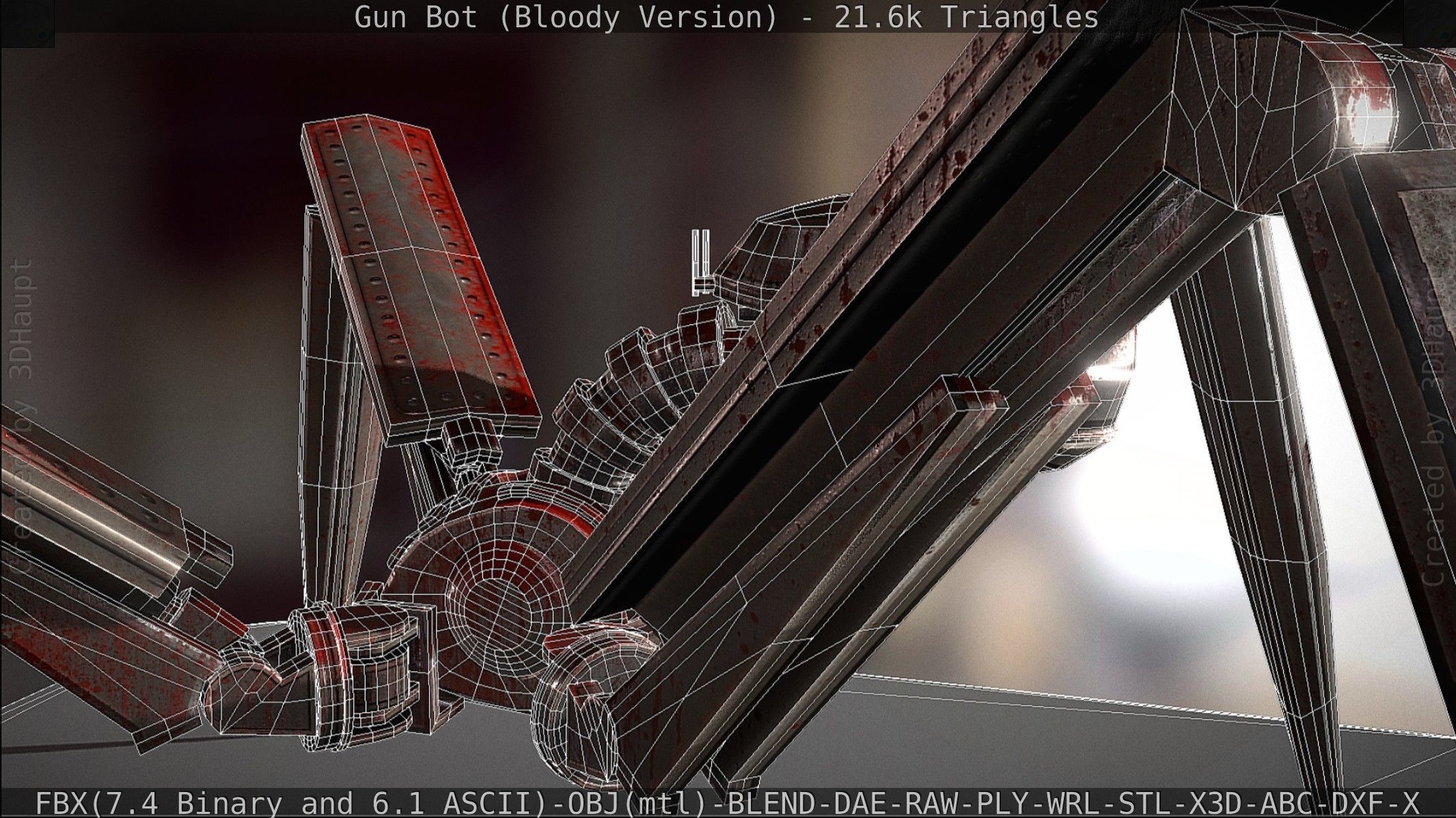 Bloody Gun Bot Low-poly 3D model_117