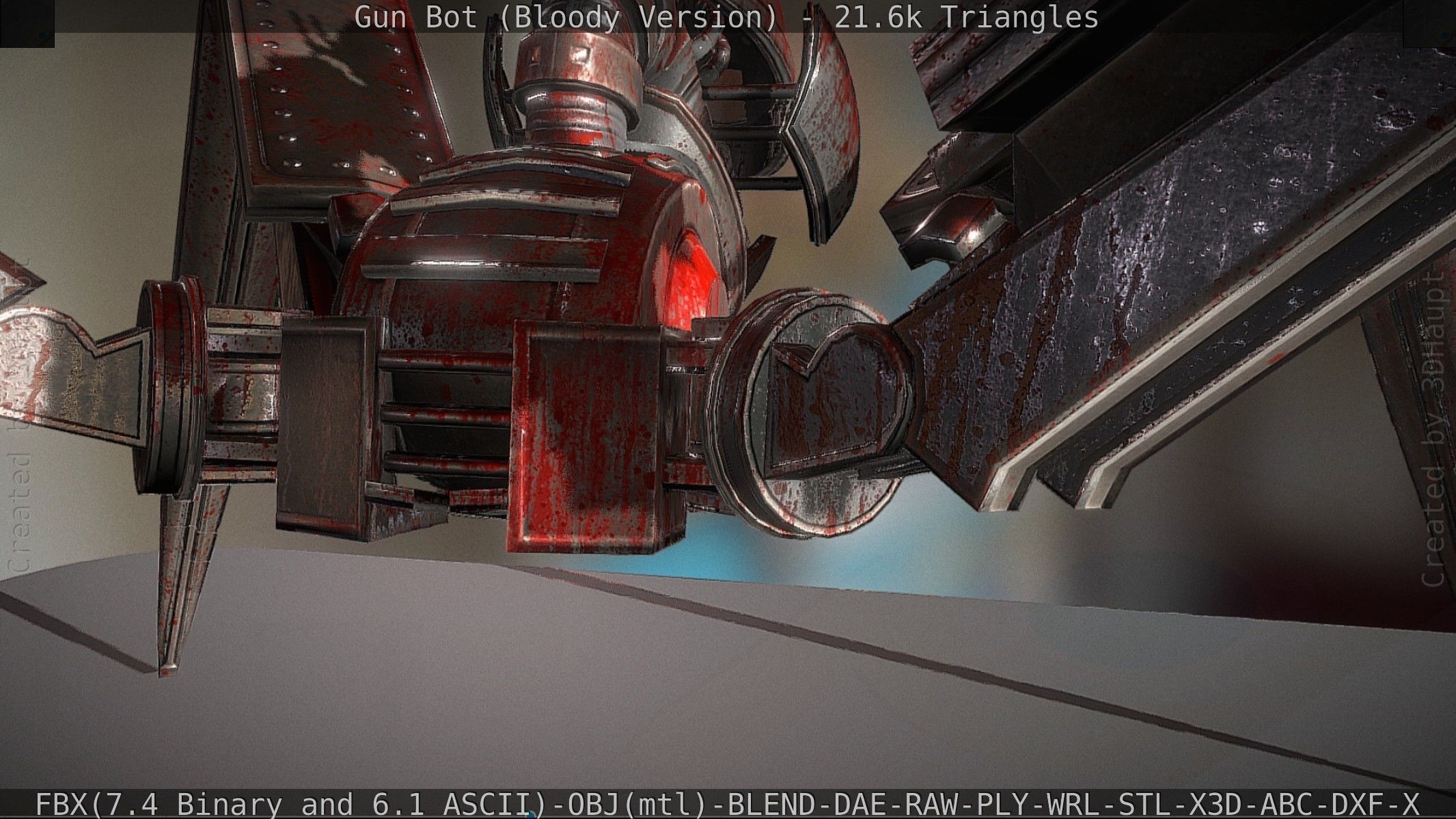 Bloody Gun Bot Low-poly 3D model_70