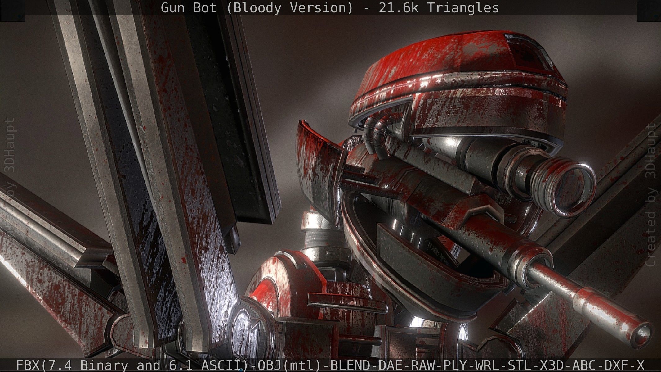 Bloody Gun Bot Low-poly 3D model_59