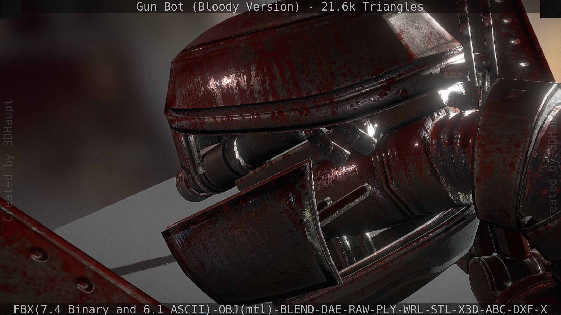 Bloody Gun Bot Low-poly 3D model_66