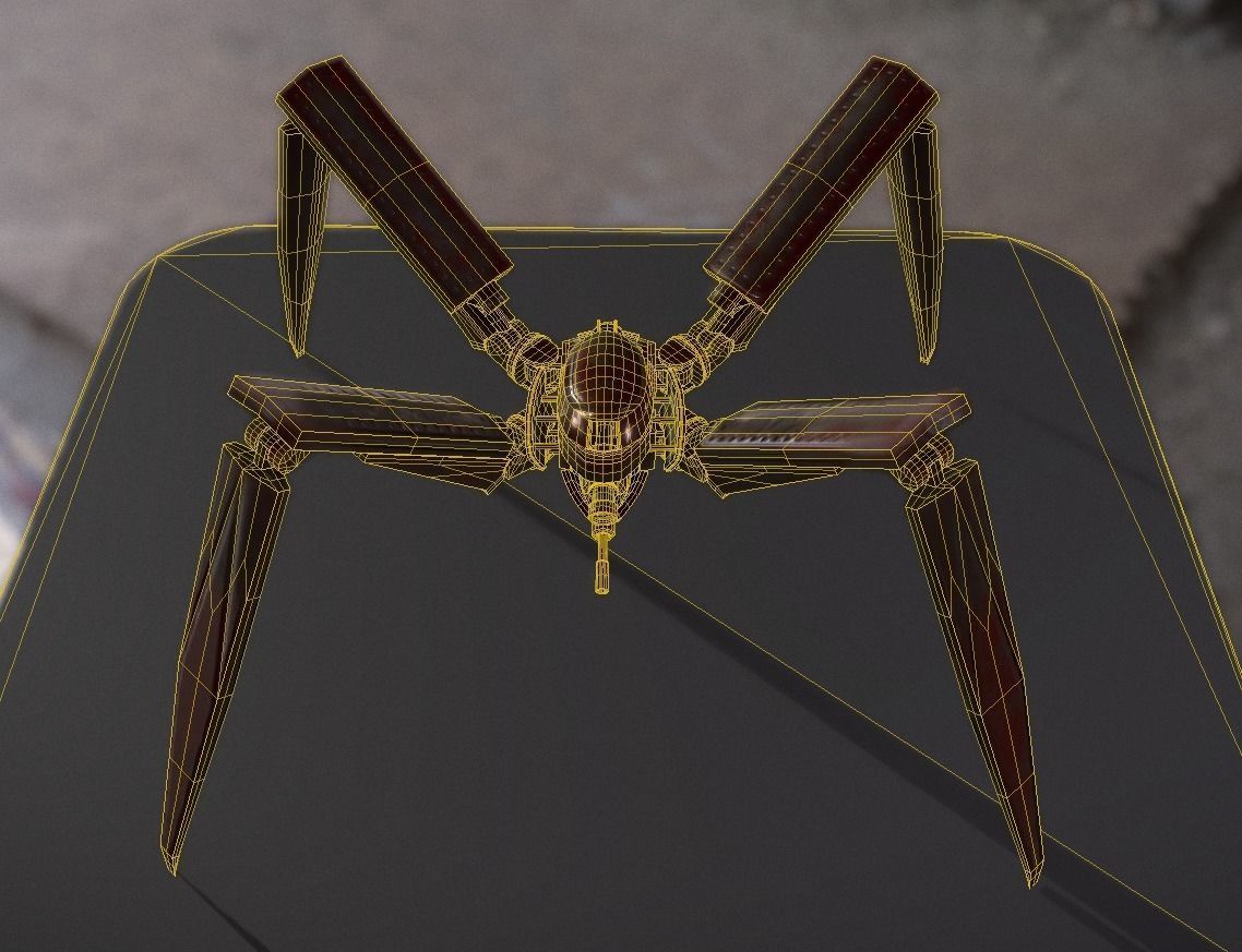 Bloody Gun Bot Low-poly 3D model_10