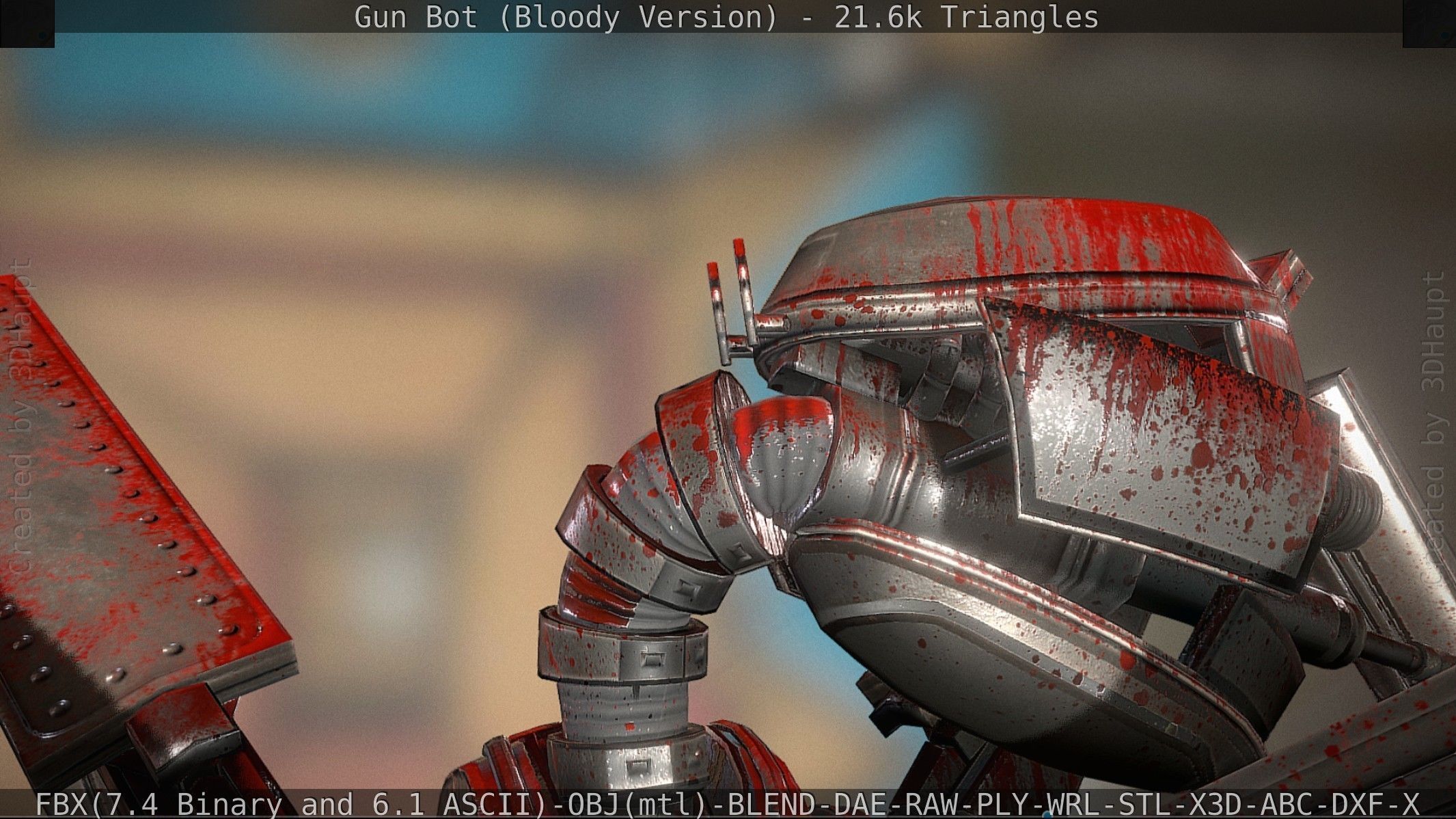 Bloody Gun Bot Low-poly 3D model_92