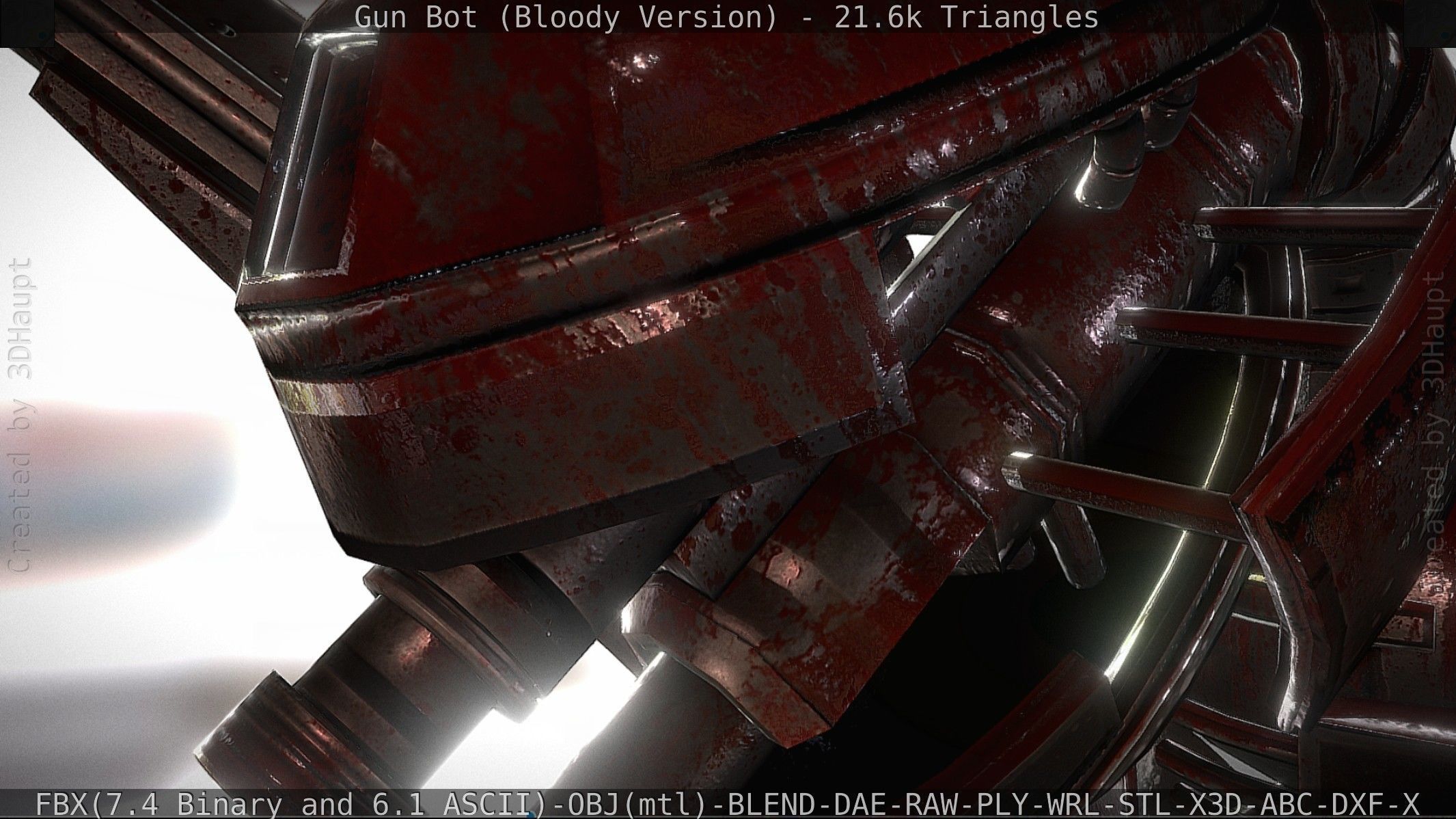 Bloody Gun Bot Low-poly 3D model_57
