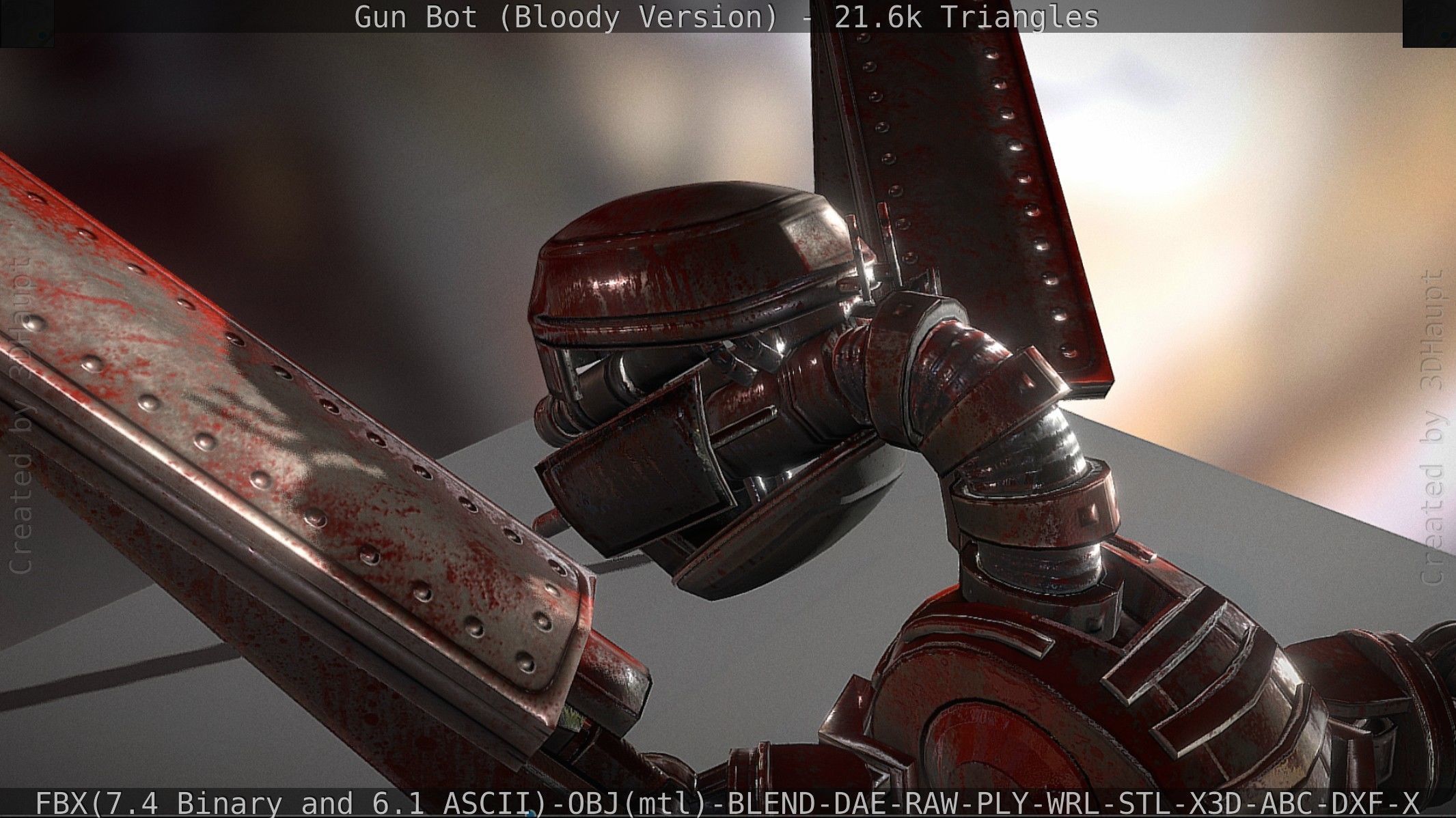 Bloody Gun Bot Low-poly 3D model_67