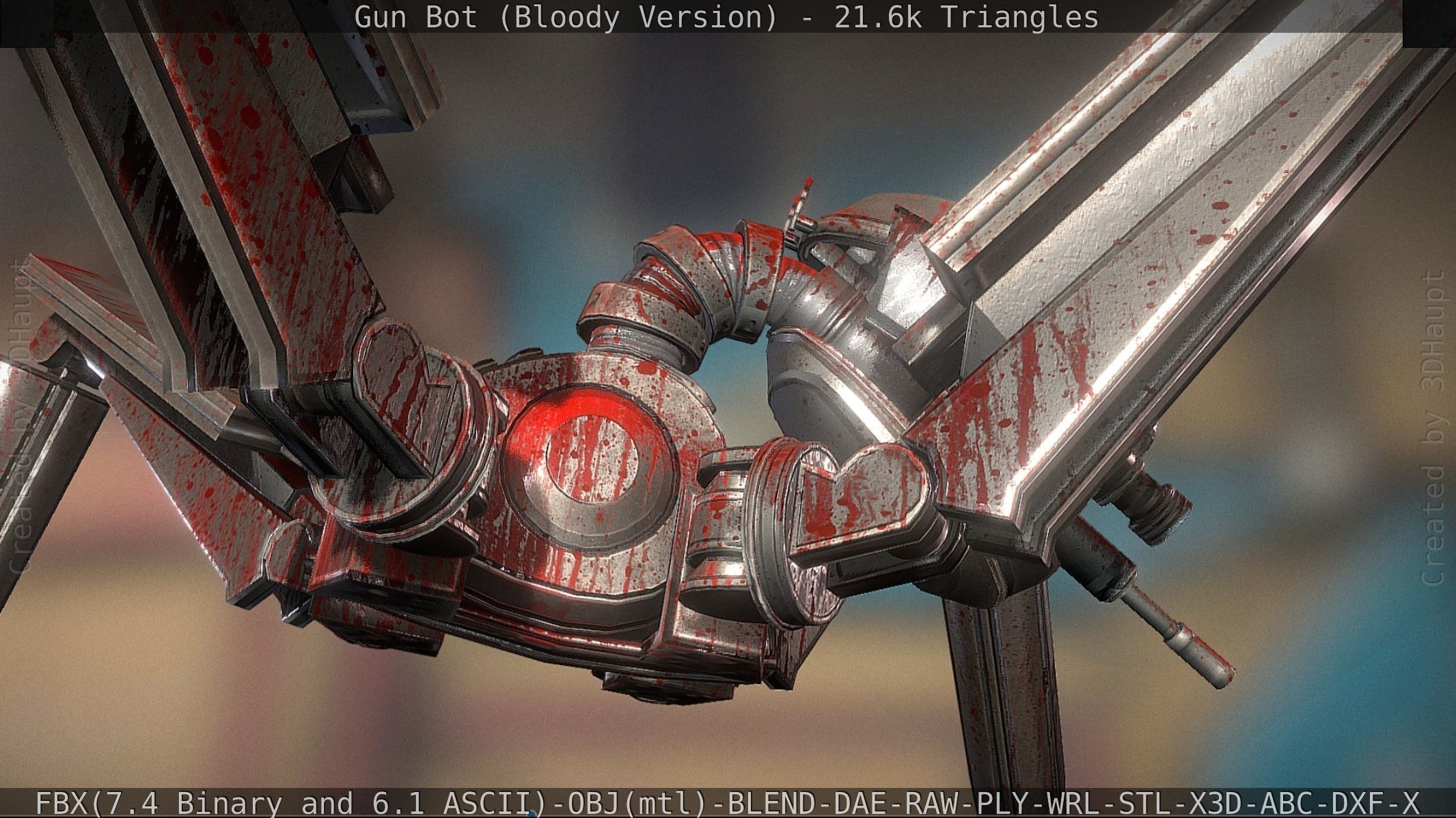 Bloody Gun Bot Low-poly 3D model_71
