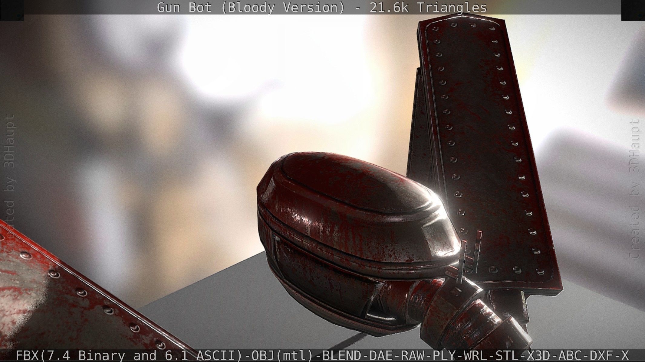 Bloody Gun Bot Low-poly 3D model_19