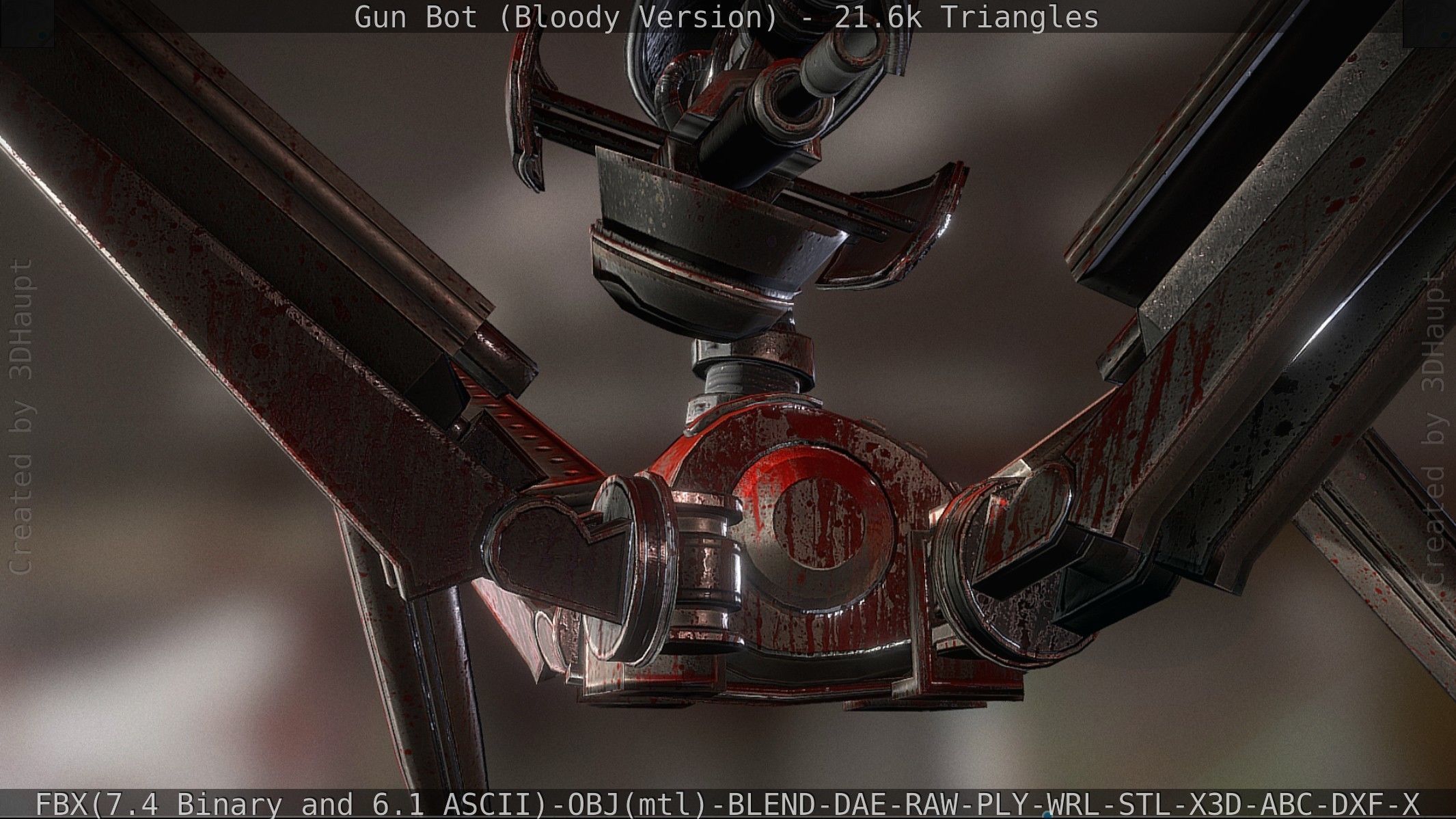 Bloody Gun Bot Low-poly 3D model_74