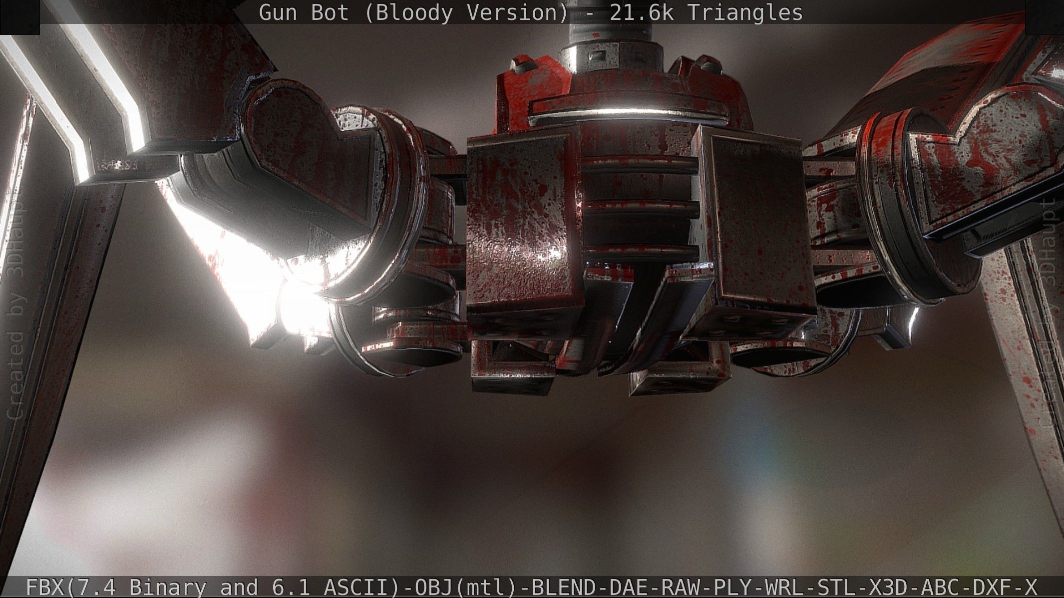 Bloody Gun Bot Low-poly 3D model_22