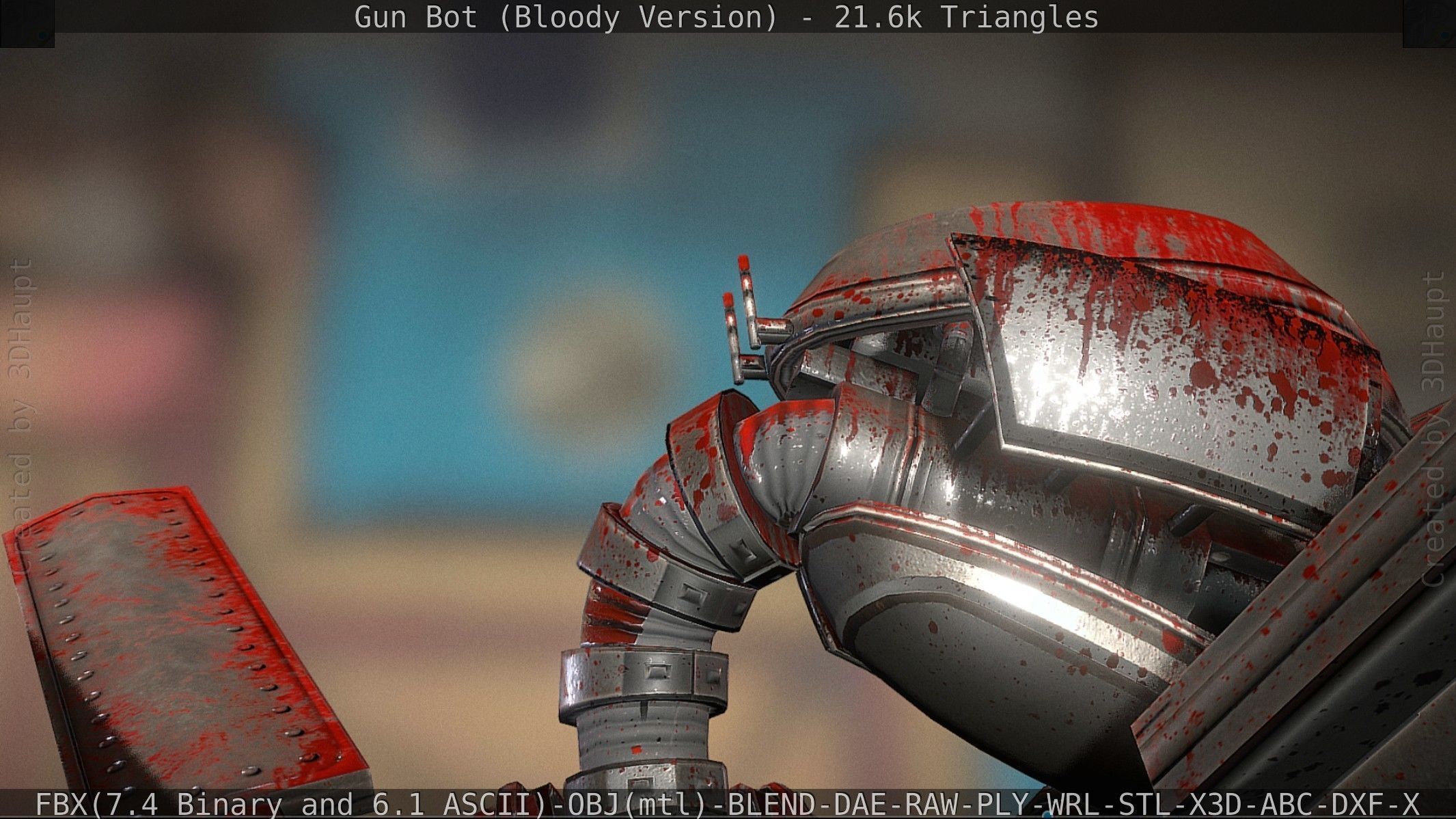 Bloody Gun Bot Low-poly 3D model_82