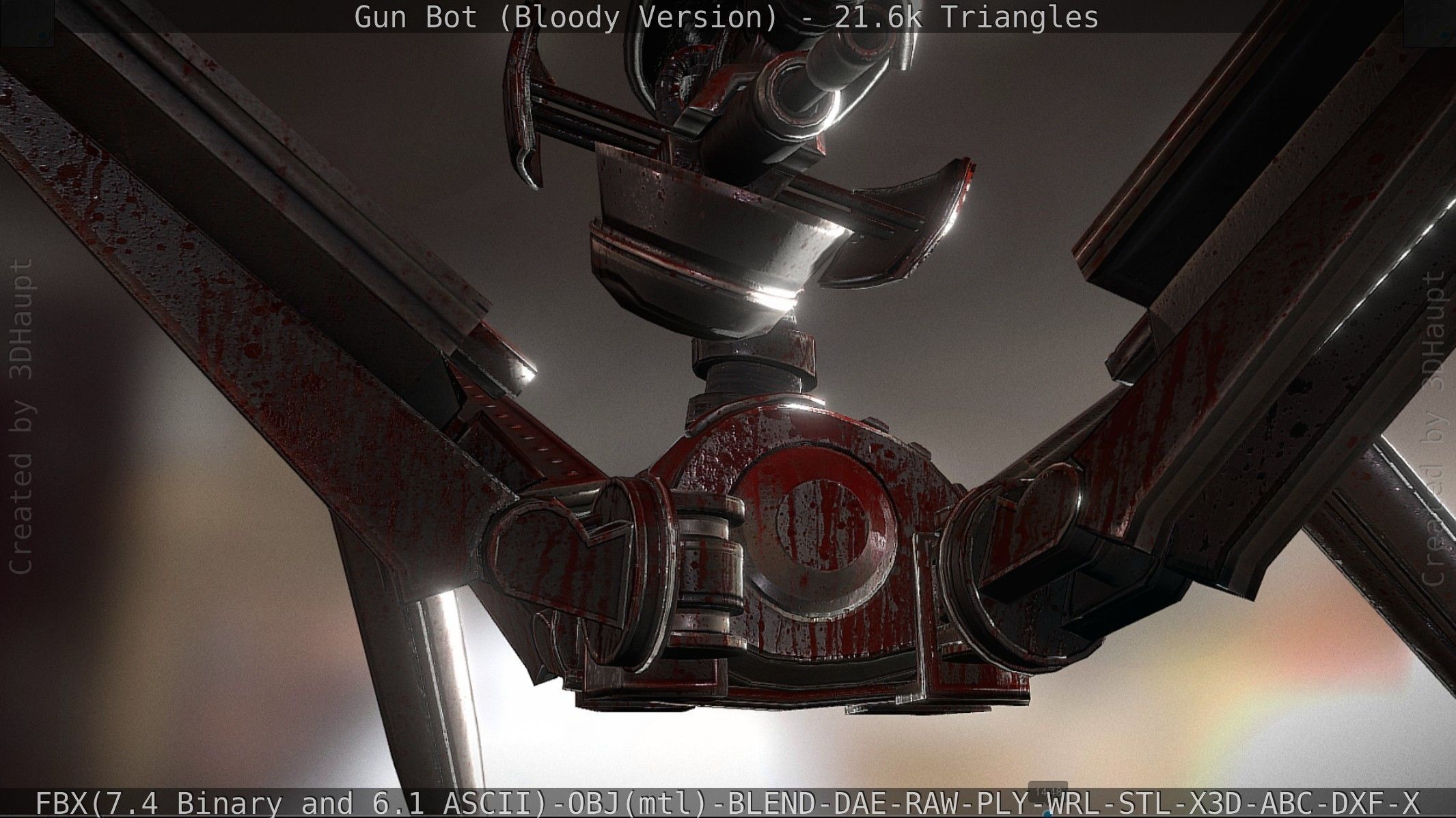 Bloody Gun Bot Low-poly 3D model_72