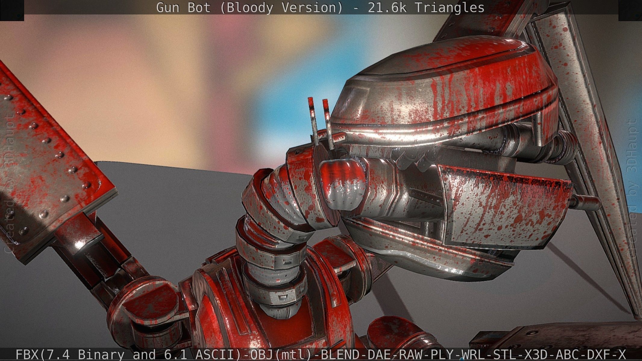 Bloody Gun Bot Low-poly 3D model_84
