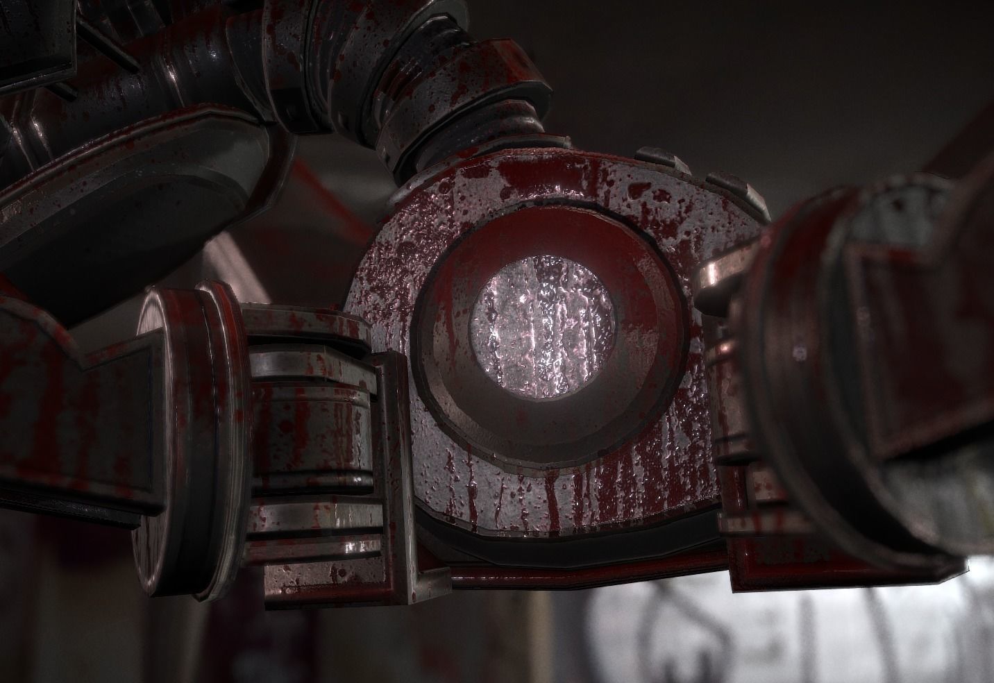 Bloody Gun Bot Low-poly 3D model_12