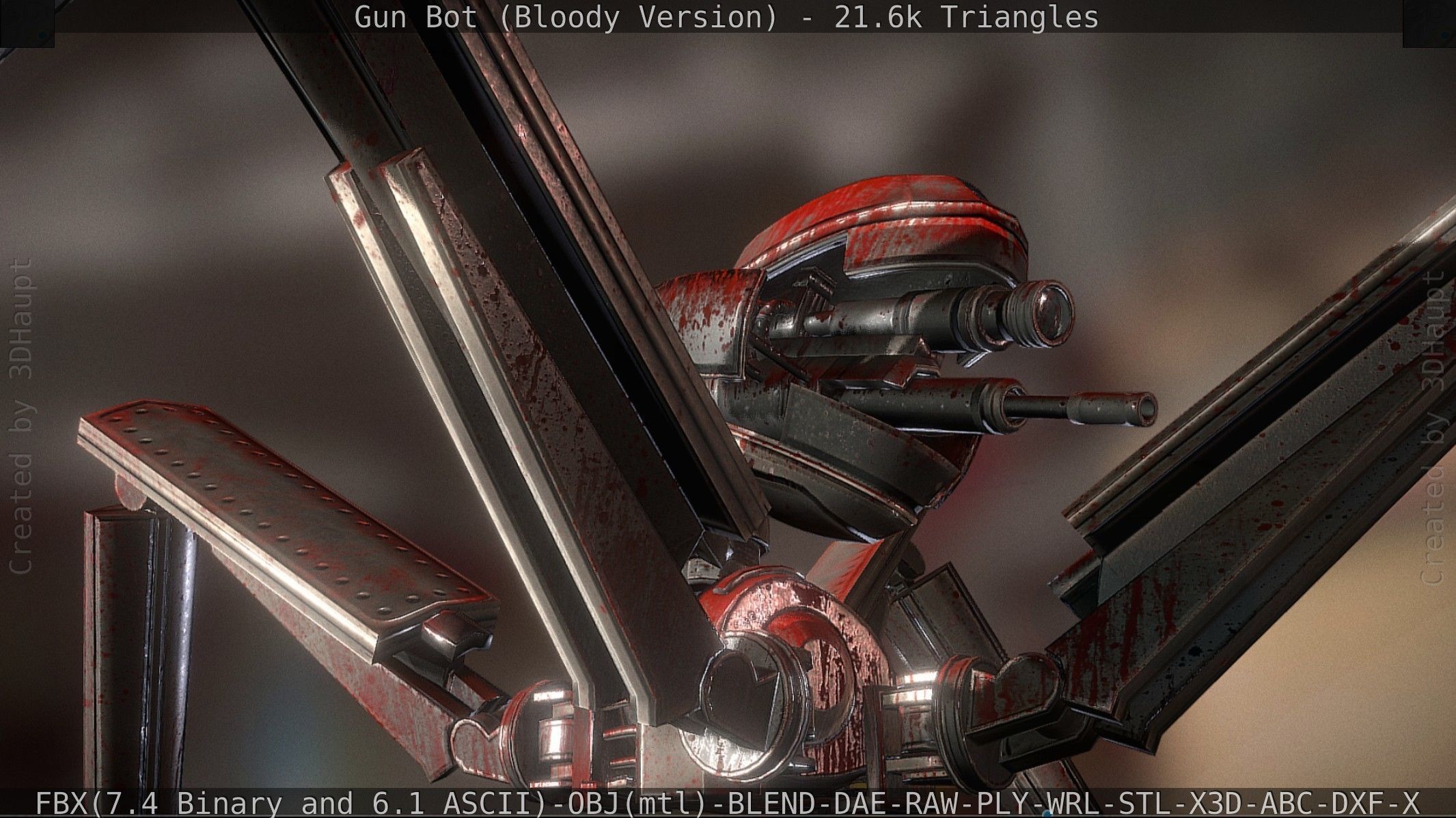 Bloody Gun Bot Low-poly 3D model_83