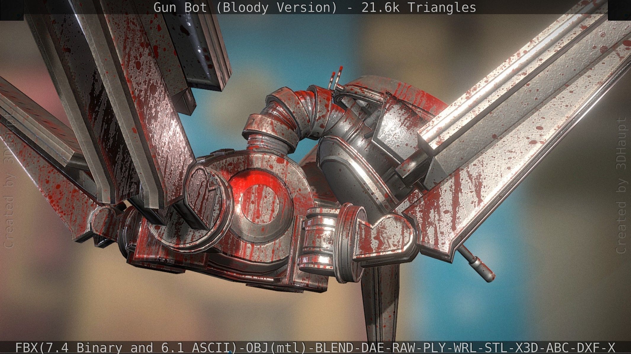 Bloody Gun Bot Low-poly 3D model_64