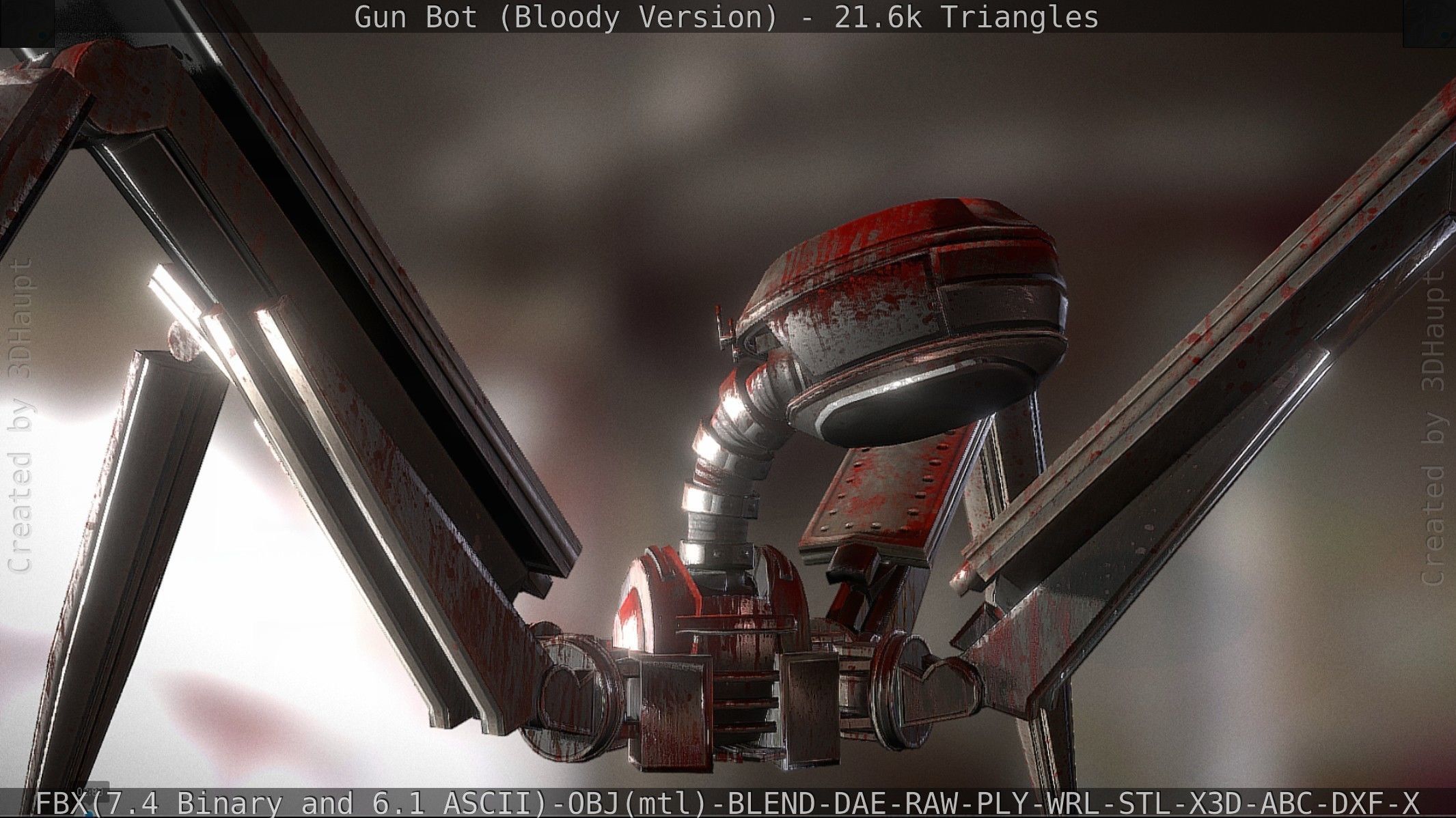 Bloody Gun Bot Low-poly 3D model_54