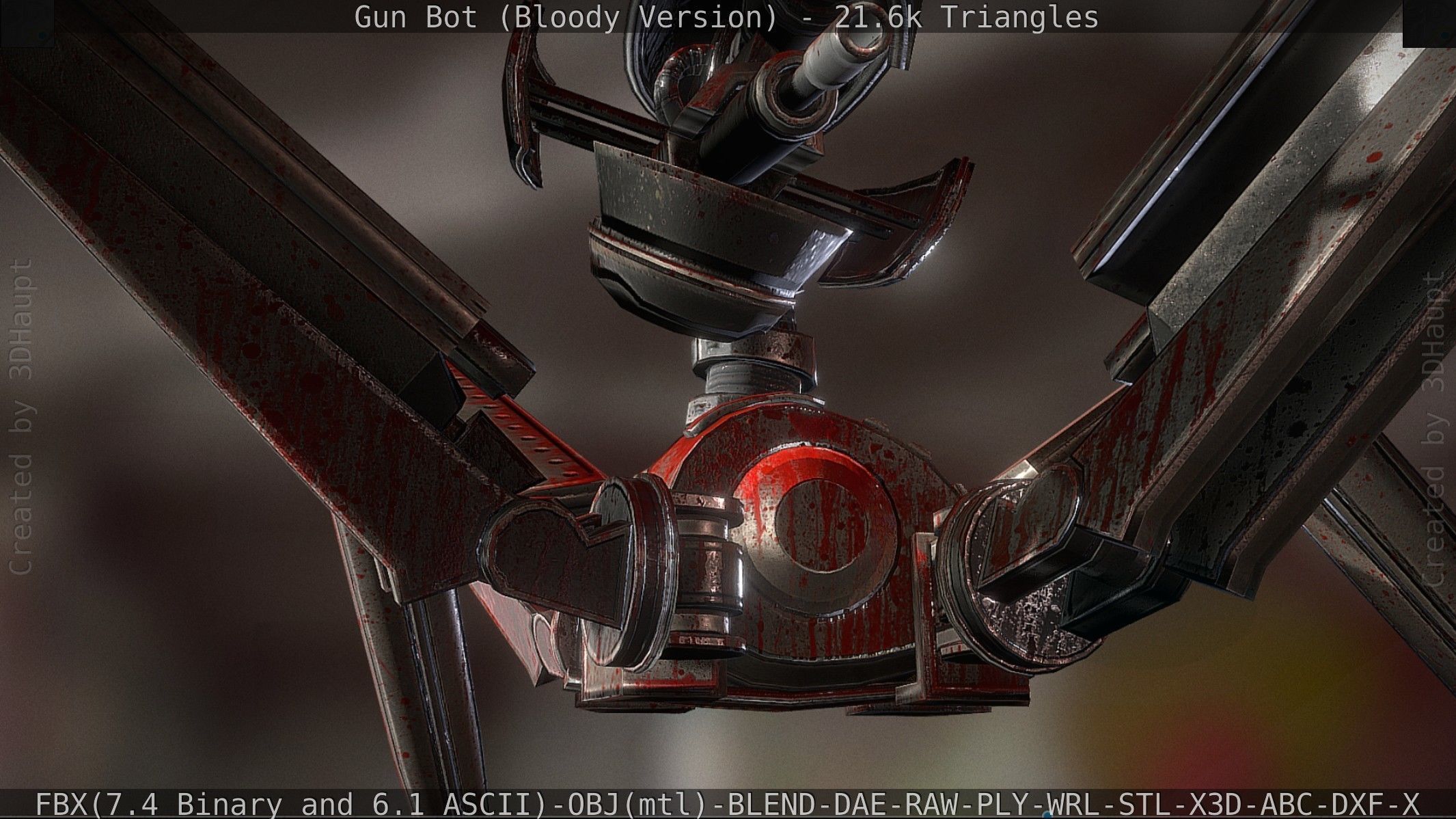 Bloody Gun Bot Low-poly 3D model_73