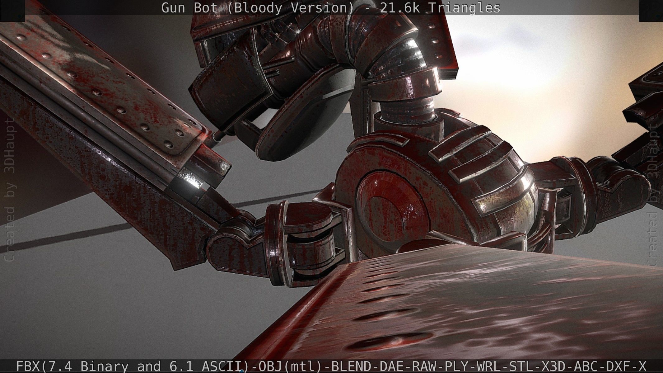 Bloody Gun Bot Low-poly 3D model_62