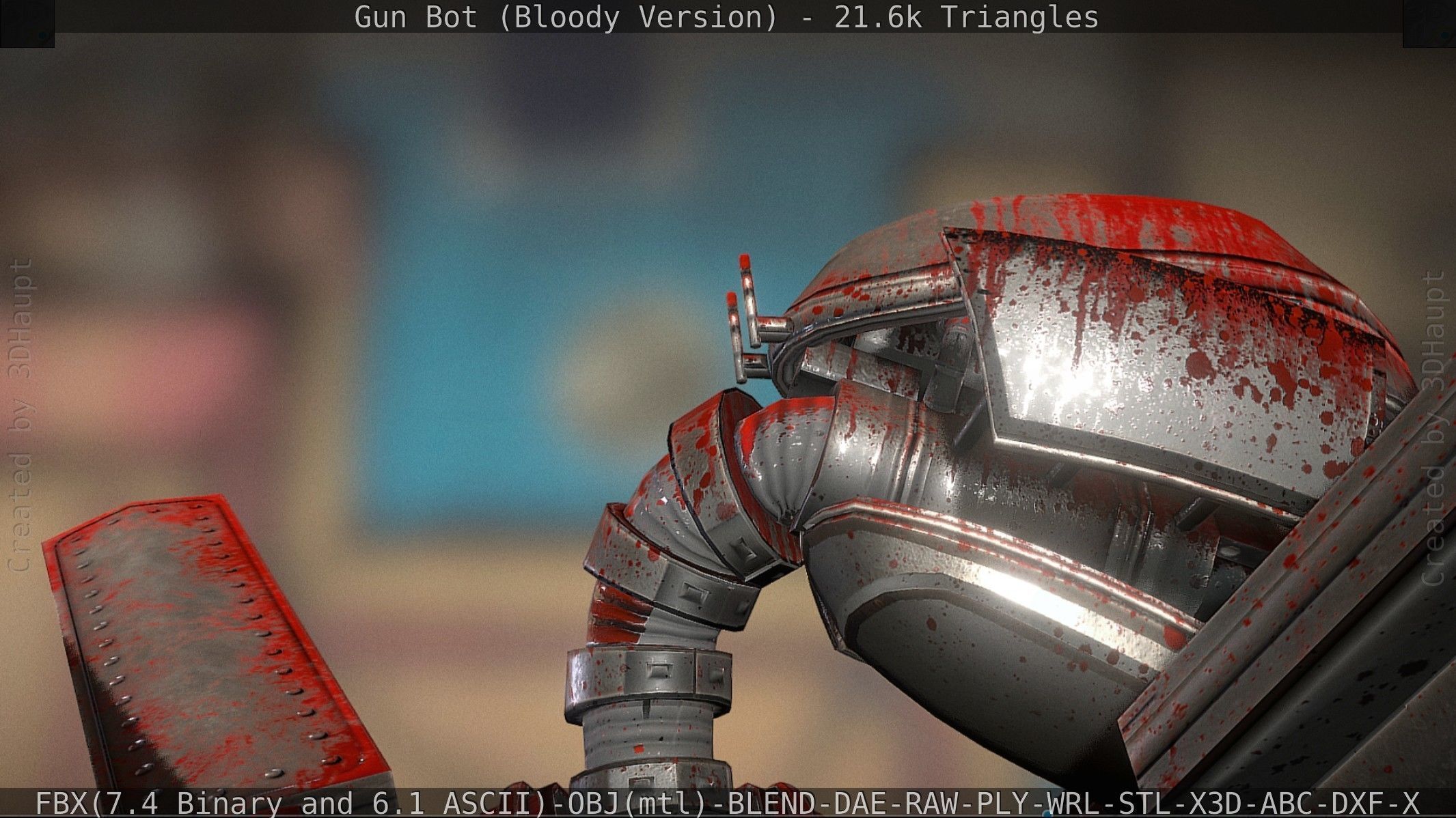 Bloody Gun Bot Low-poly 3D model_88