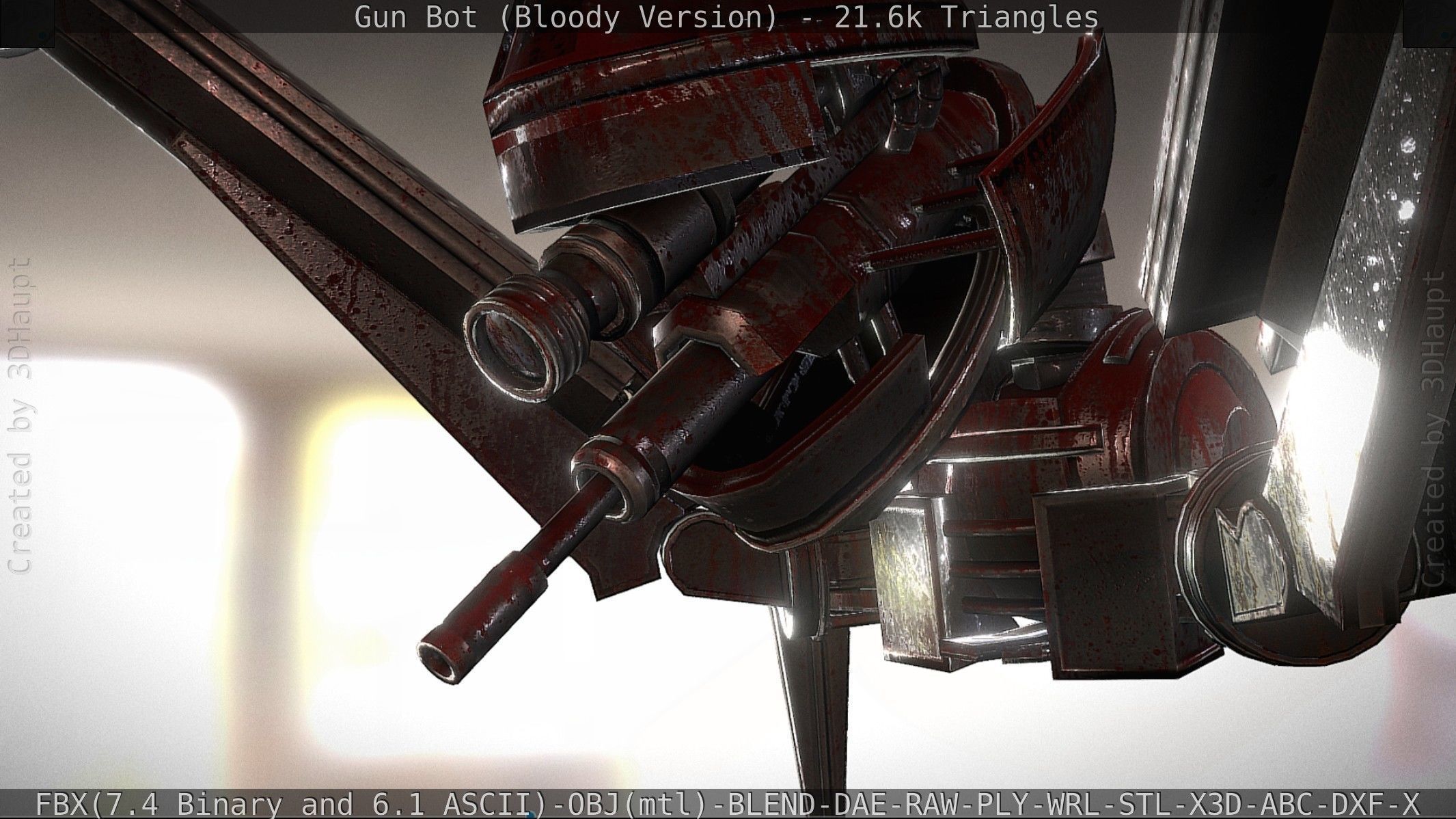 Bloody Gun Bot Low-poly 3D model_68