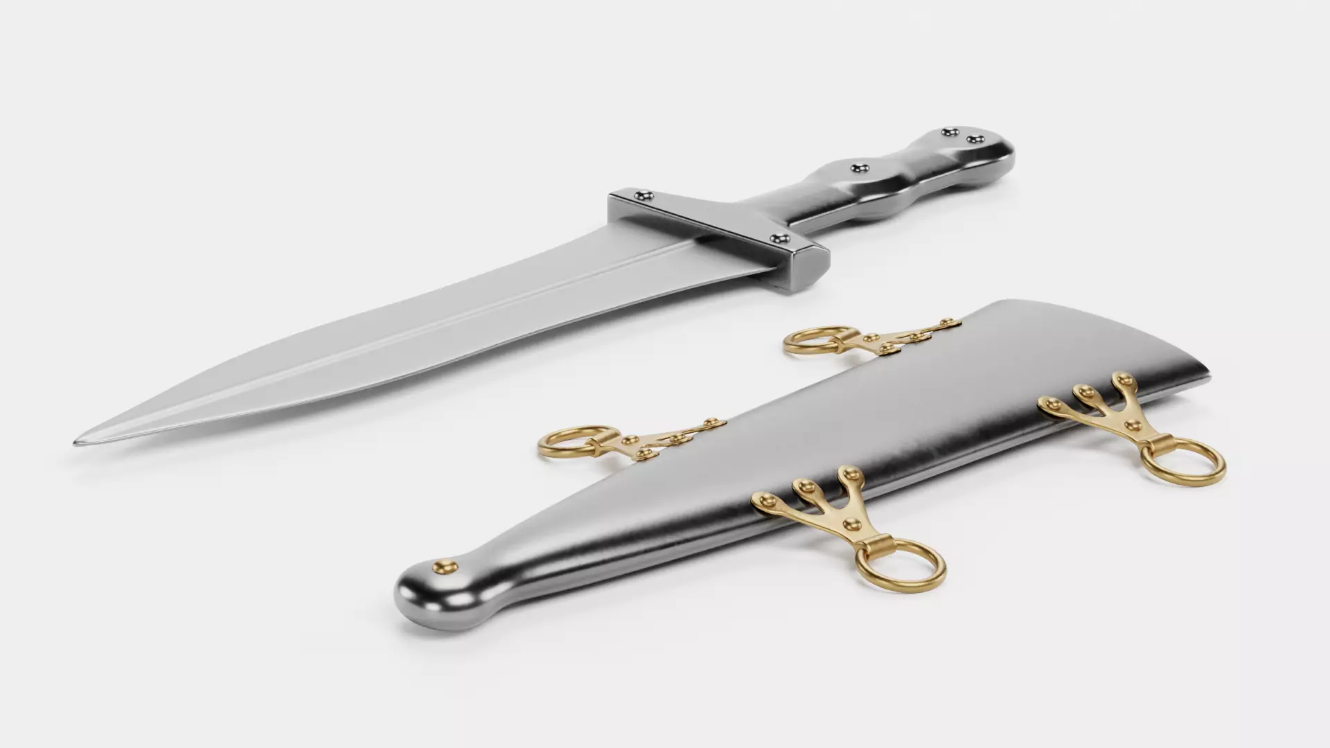 -Roman Dagger with Sheath- 3D model_5