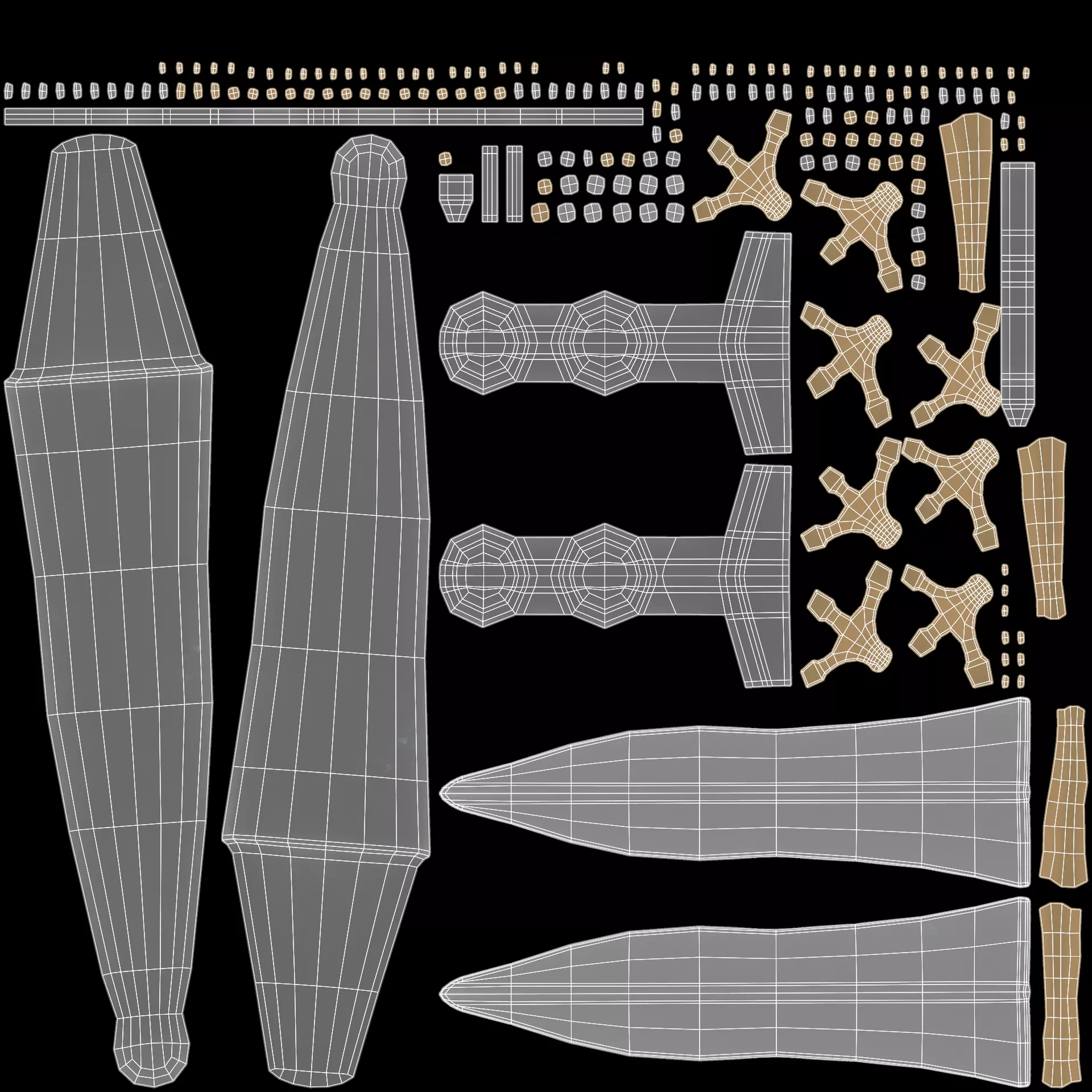 -Roman Dagger with Sheath- 3D model_8