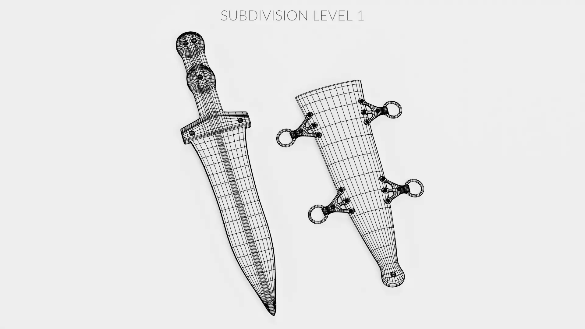 -Roman Dagger with Sheath- 3D model_10