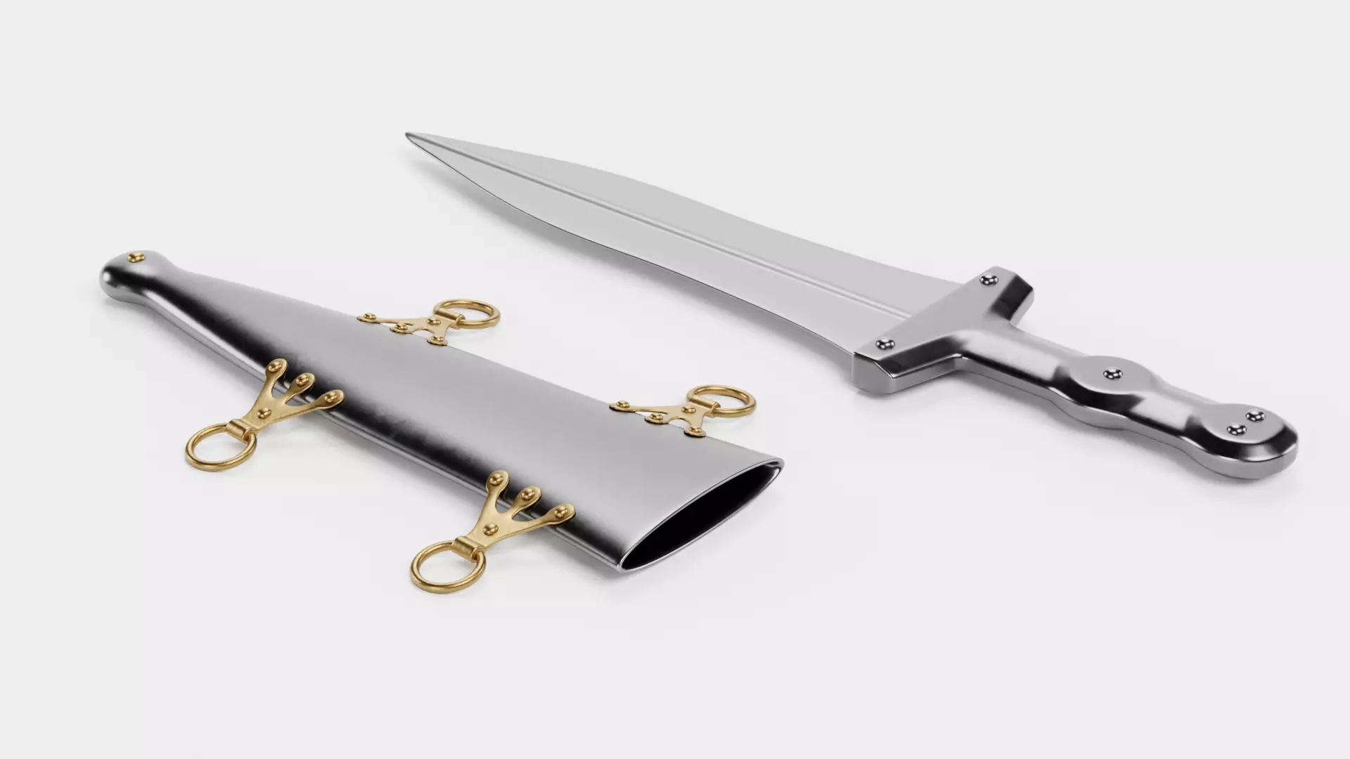 -Roman Dagger with Sheath- 3D model_4