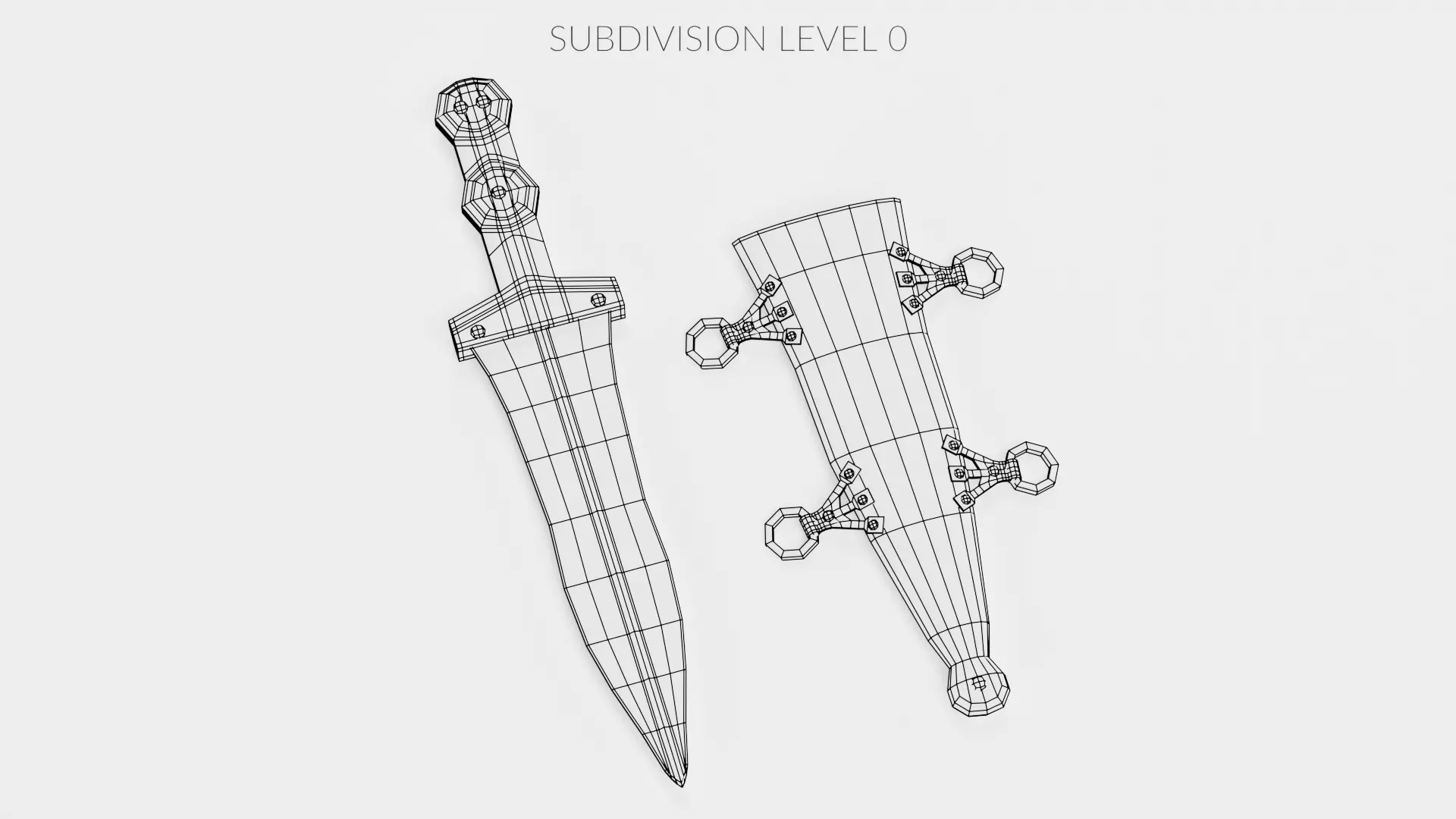 -Roman Dagger with Sheath- 3D model_9