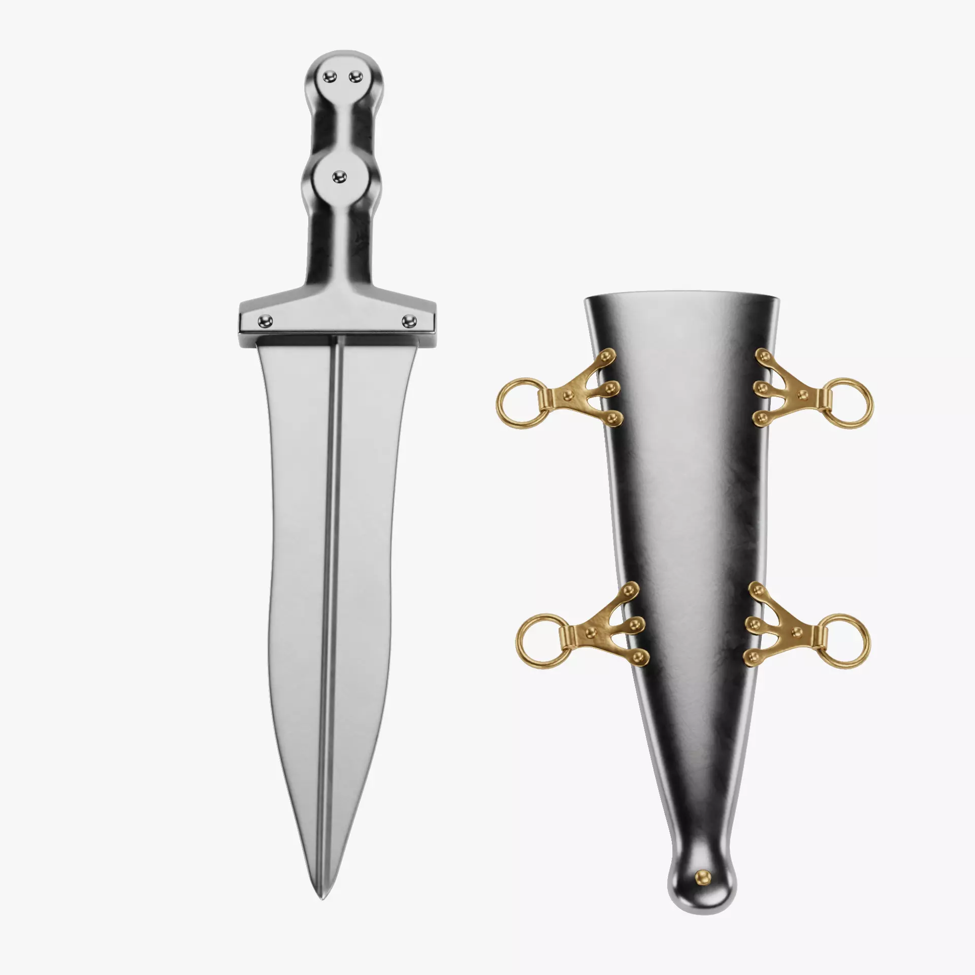 -Roman Dagger with Sheath- 3D model_13