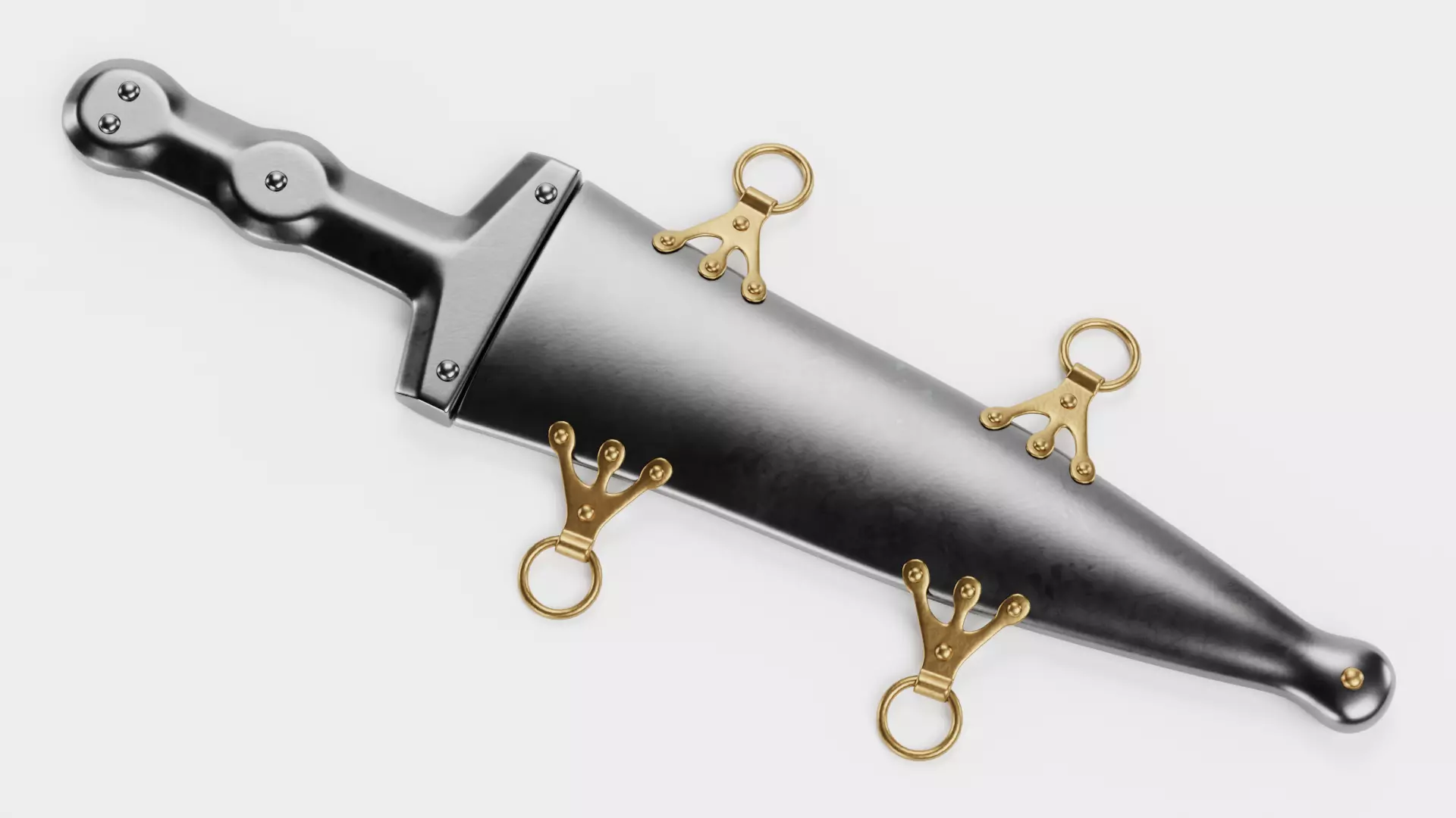 -Roman Dagger with Sheath- 3D model_6