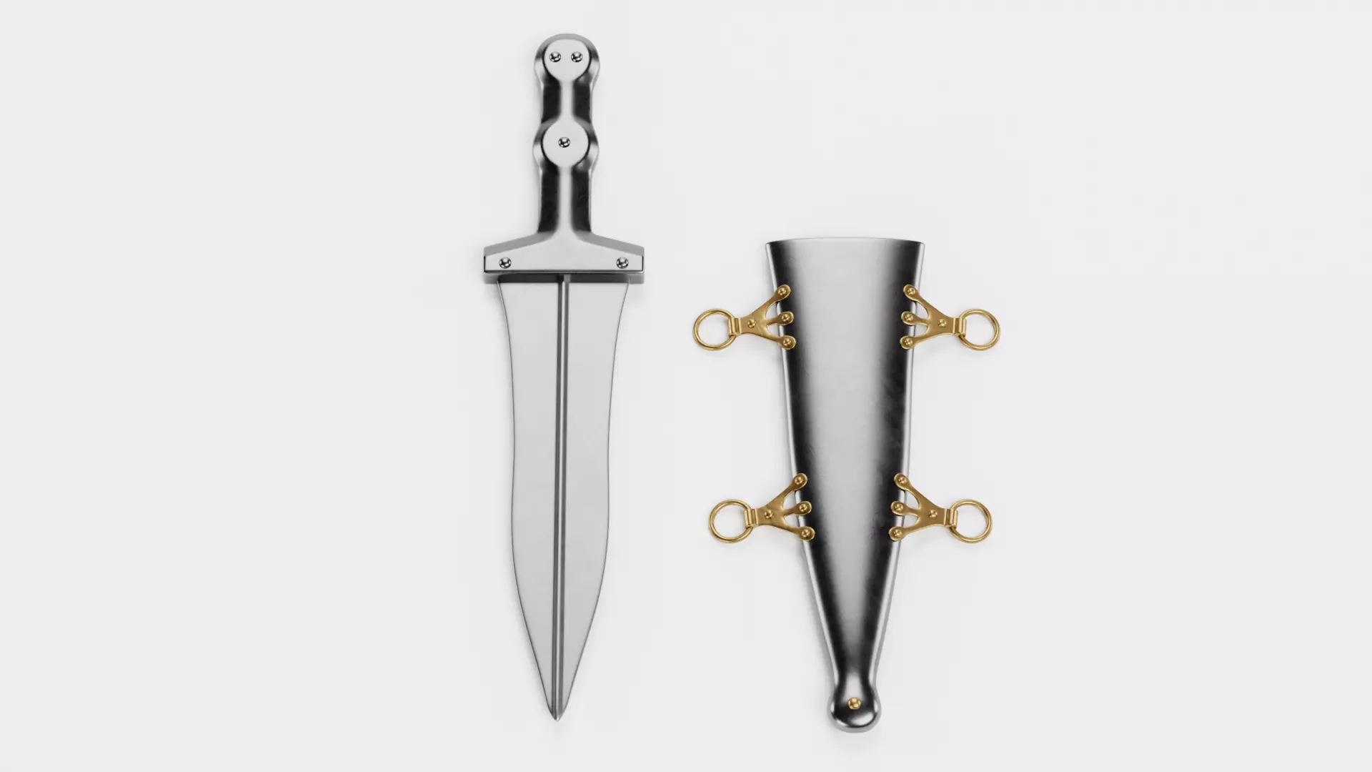 -Roman Dagger with Sheath- 3D model_0
