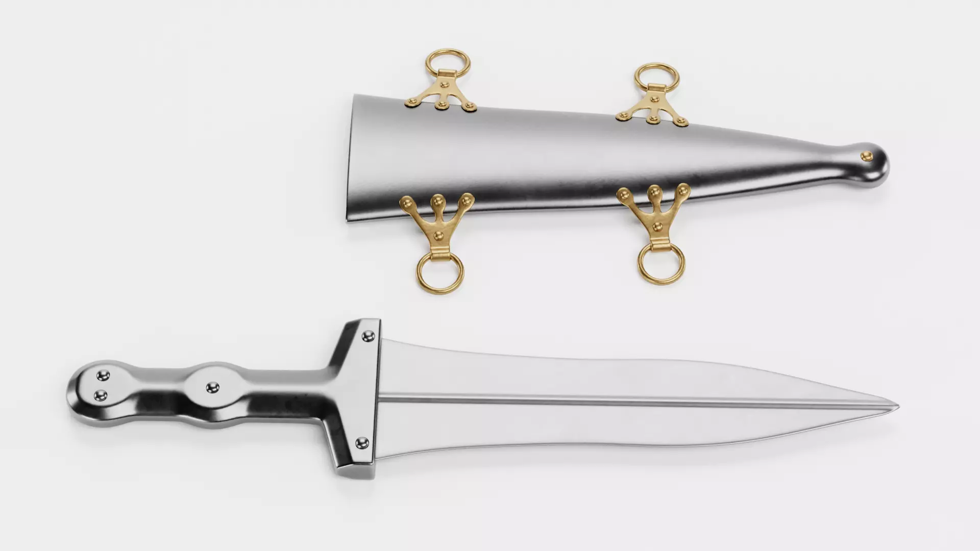 -Roman Dagger with Sheath- 3D model_2
