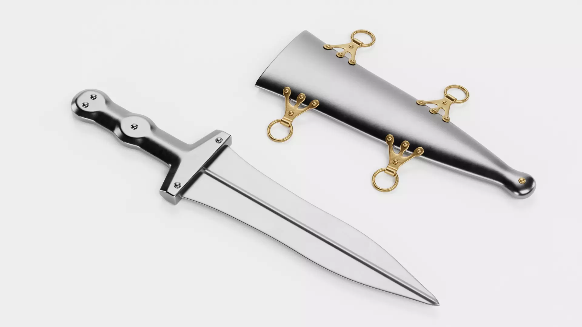 -Roman Dagger with Sheath- 3D model_1