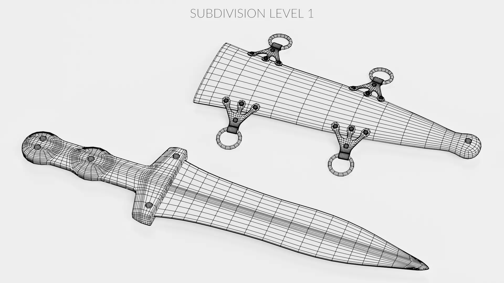 -Roman Dagger with Sheath- 3D model_12