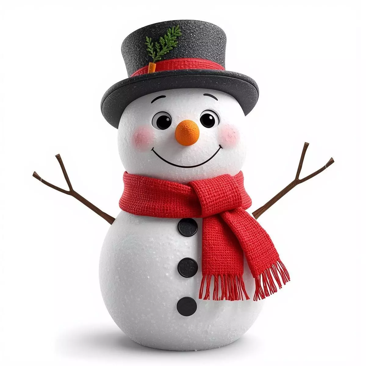 Classic Snowman Character 3D Model Festive Winter Prop Low-poly 3D model_0