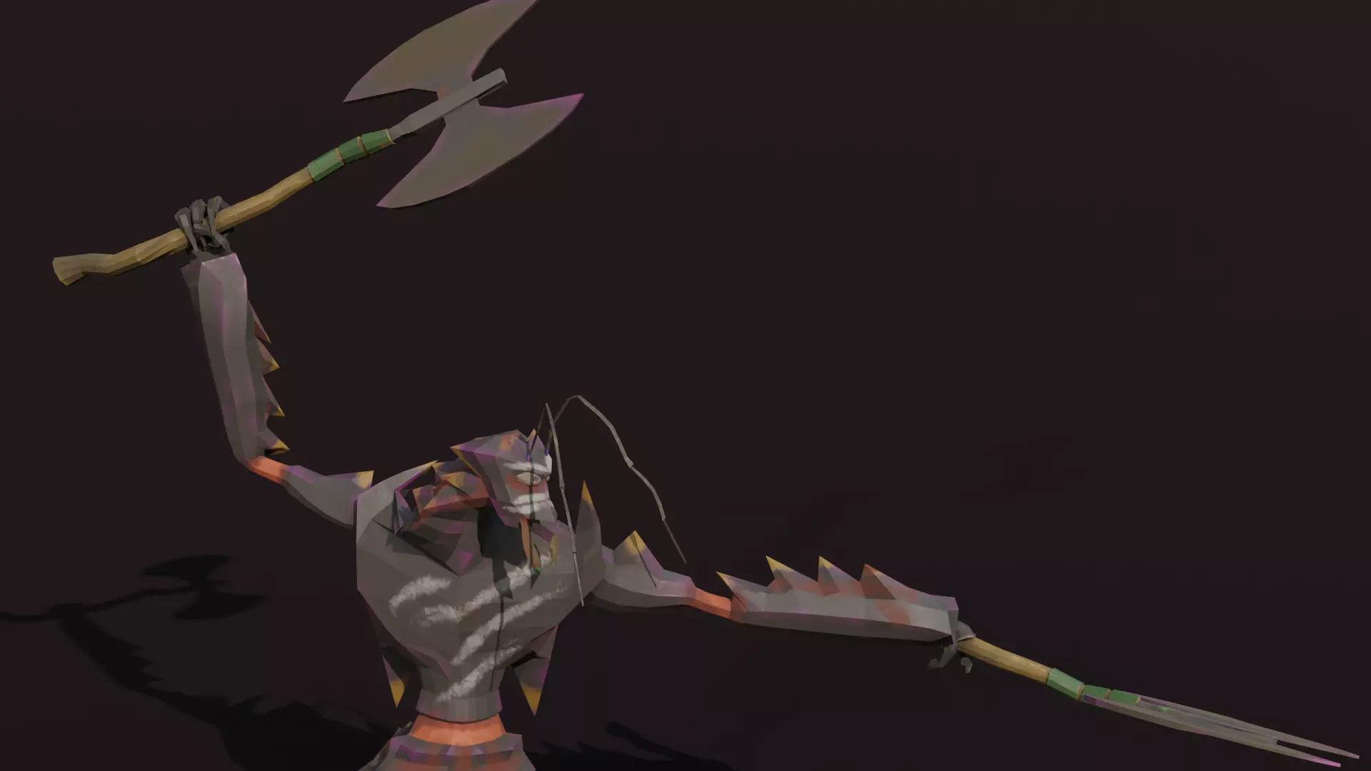 Low Poly Stylized Monster - Mutated Ant 2 Low-poly 3D model_10