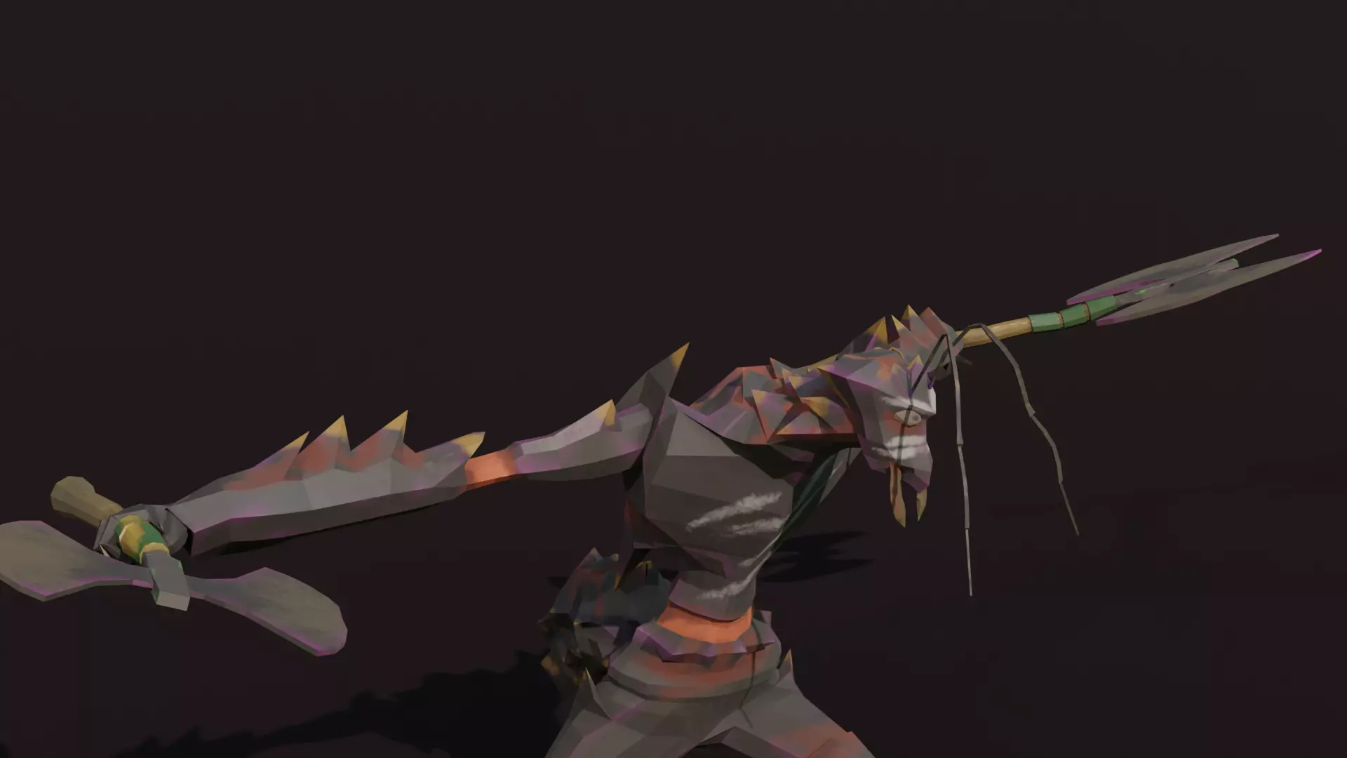 Low Poly Stylized Monster - Mutated Ant 2 Low-poly 3D model_11