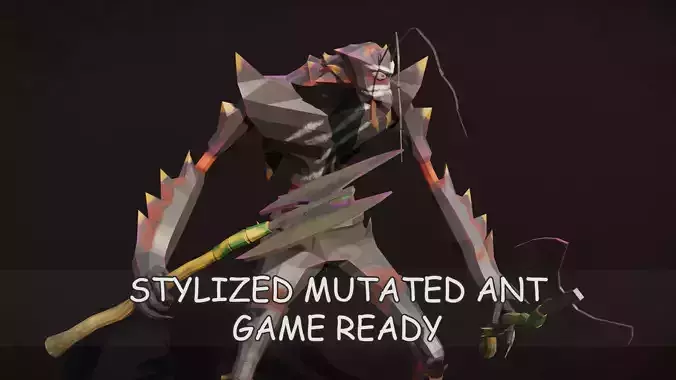 Low Poly Stylized Monster - Mutated Ant 2 Low-poly 3D model
