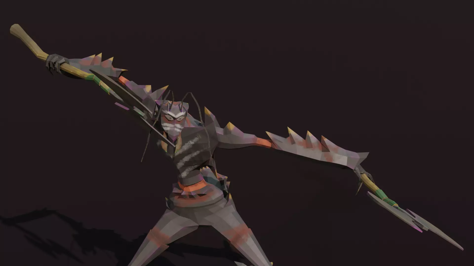 Low Poly Stylized Monster - Mutated Ant 2 Low-poly 3D model_8