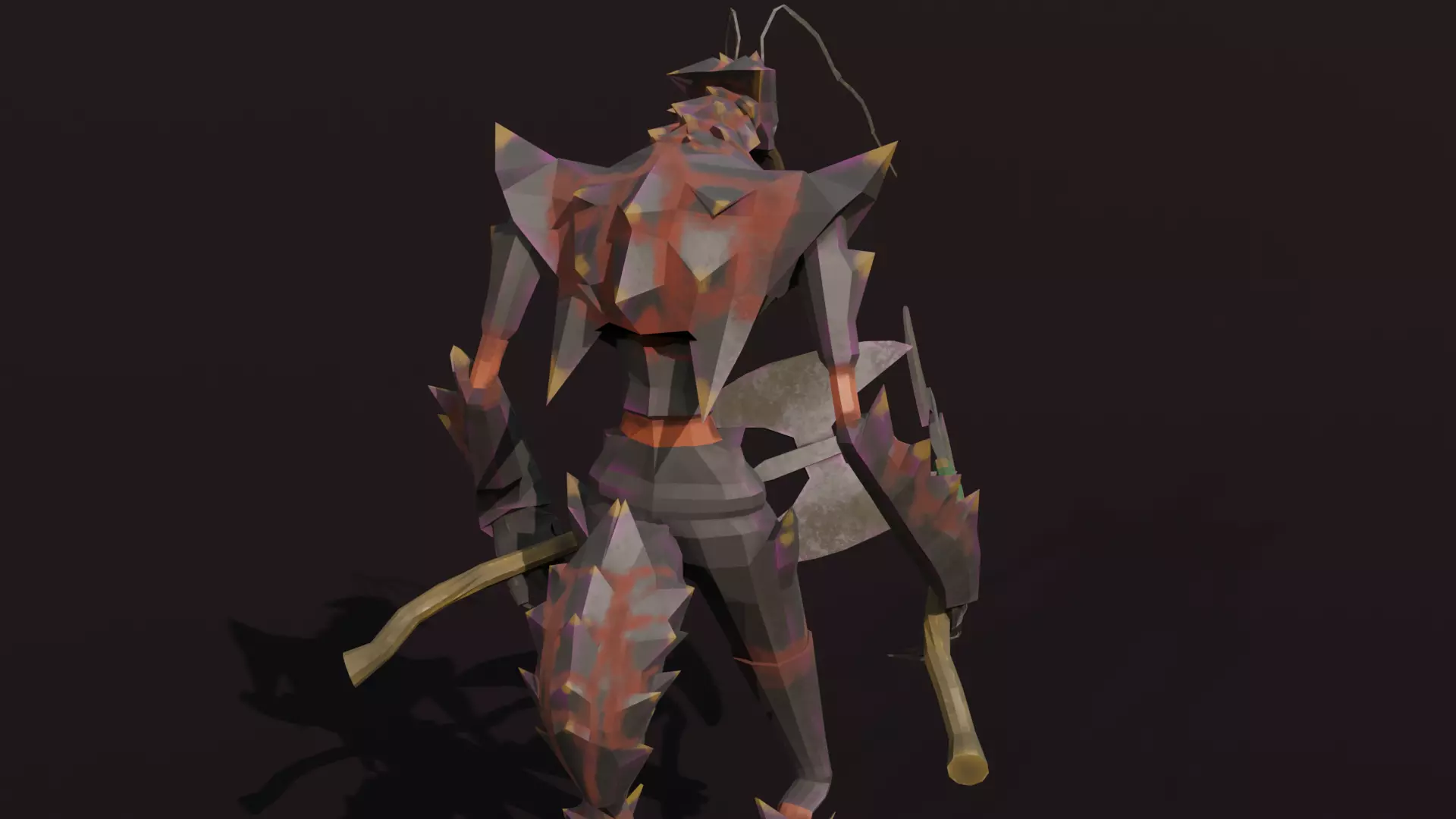 Low Poly Stylized Monster - Mutated Ant 2 Low-poly 3D model_7