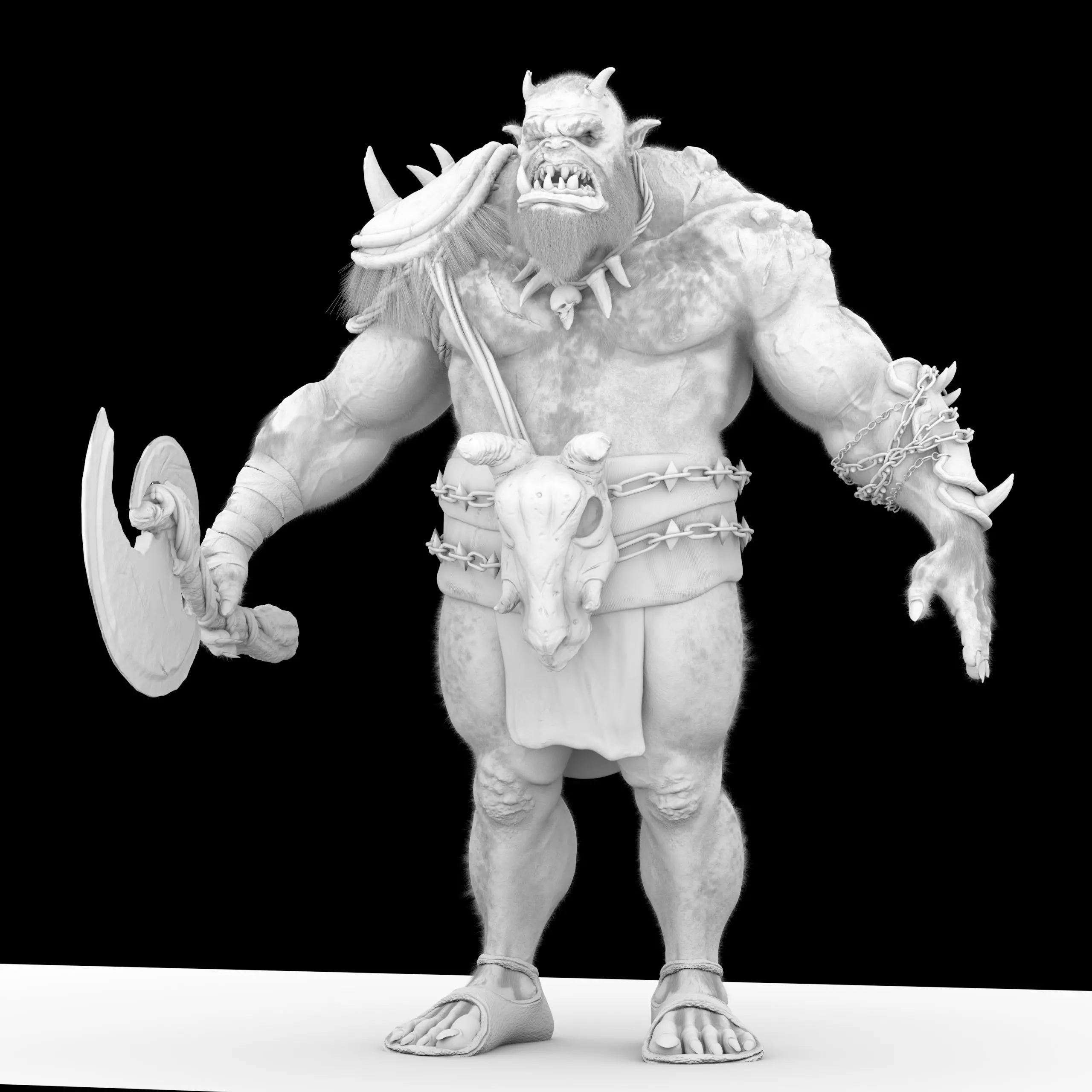Orc Warrior Game Ready Model Low-poly 3D model_5