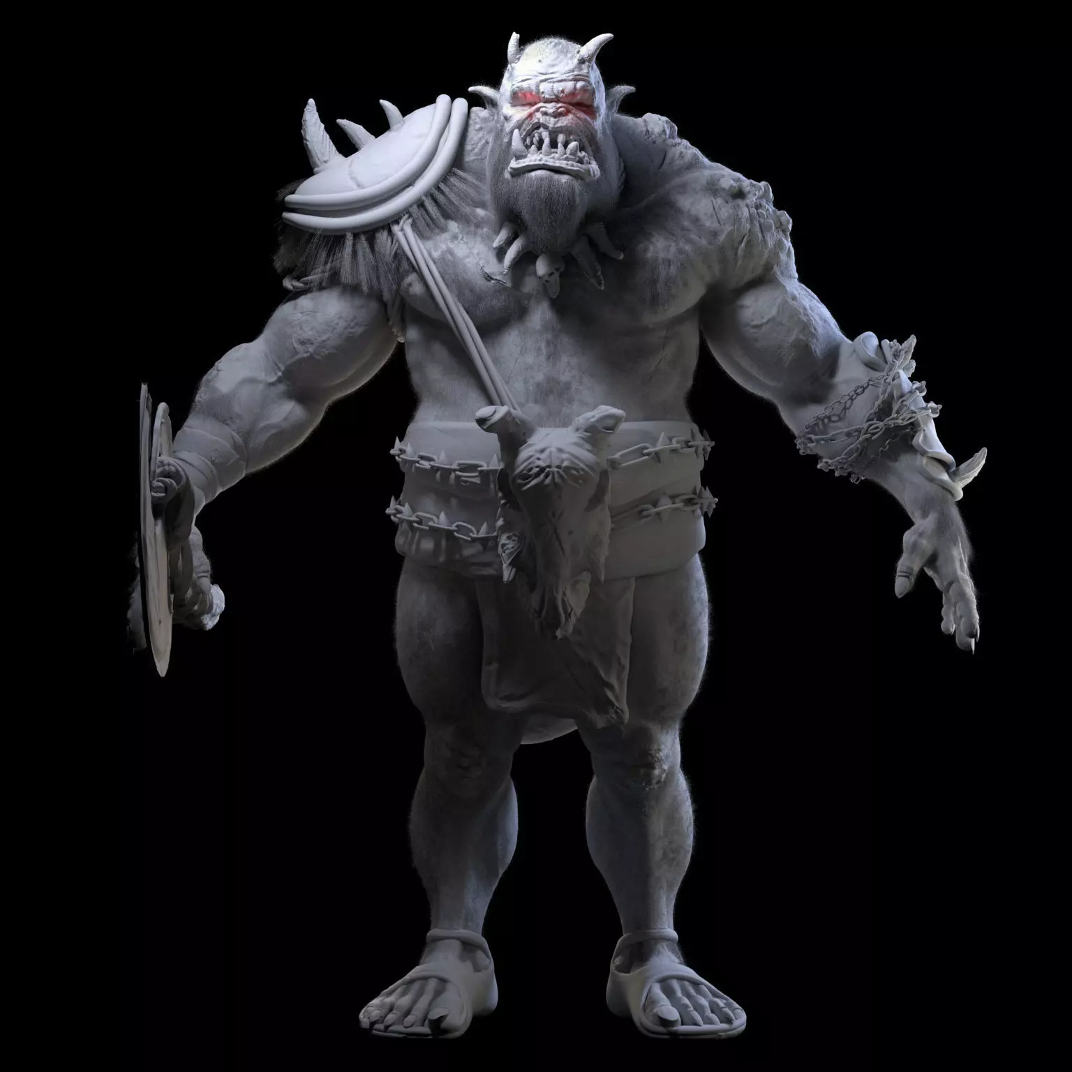 Orc Warrior Game Ready Model Low-poly 3D model_4