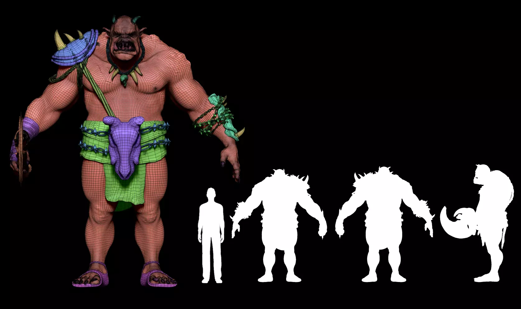 Orc Warrior Game Ready Model Low-poly 3D model_2