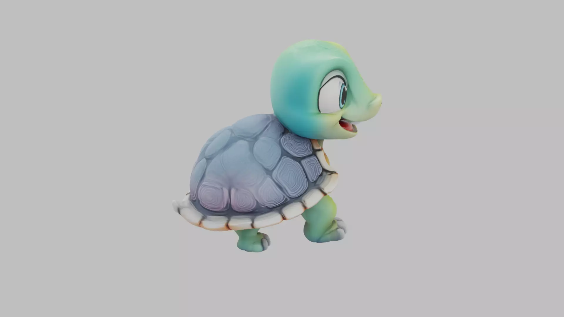 Cartoon Baby Turtle Character - Game Ready 3D Model Low-poly 3D model_6