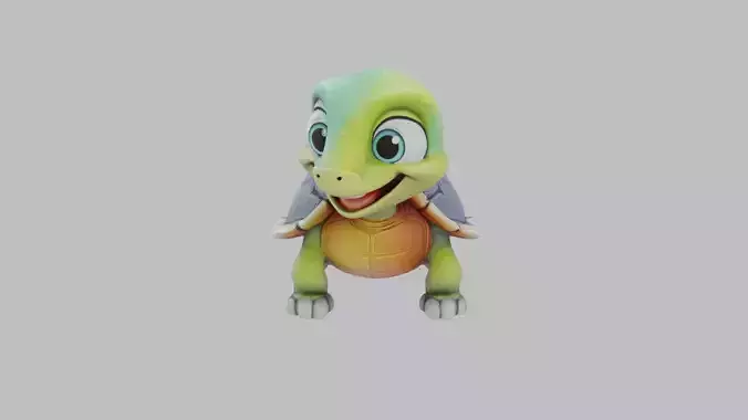 Cartoon Baby Turtle Character - Game Ready 3D Model
